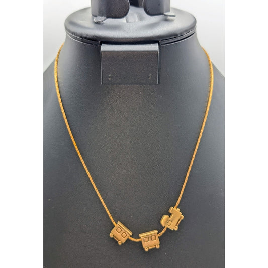Vintage Gold Tone Train Chain 18" Necklace