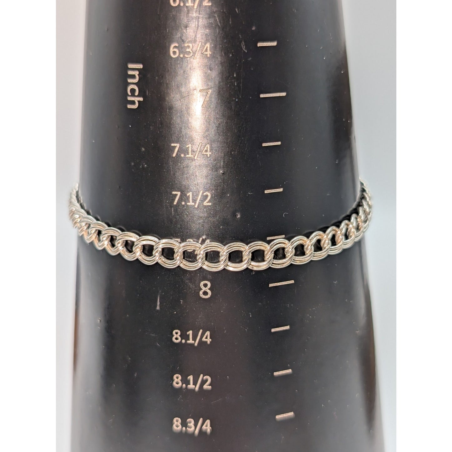 925 Sterling Silver Double Curb Link Chain 5mm 8" Charm Bracelet