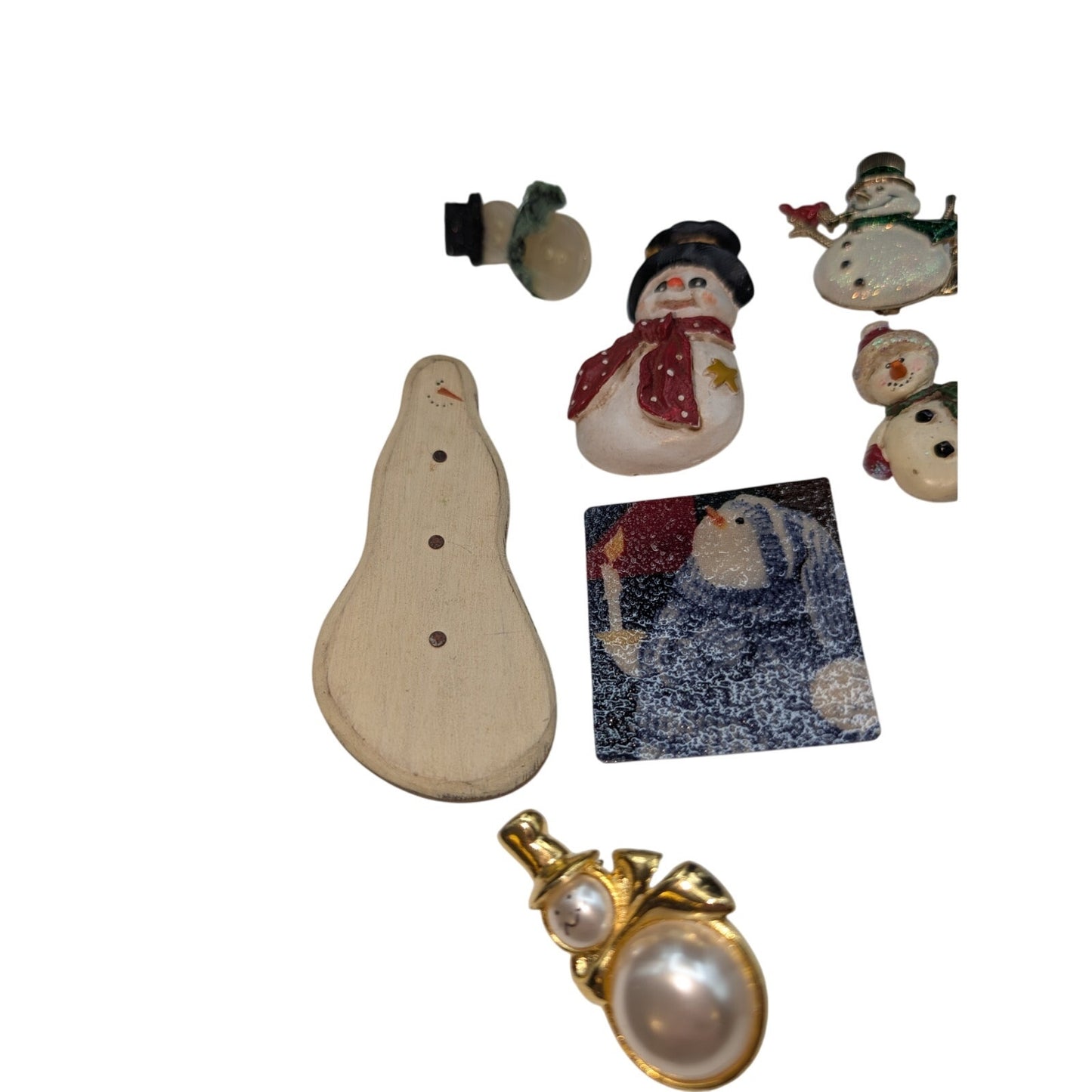 Lot of Ten Snowmen Pins