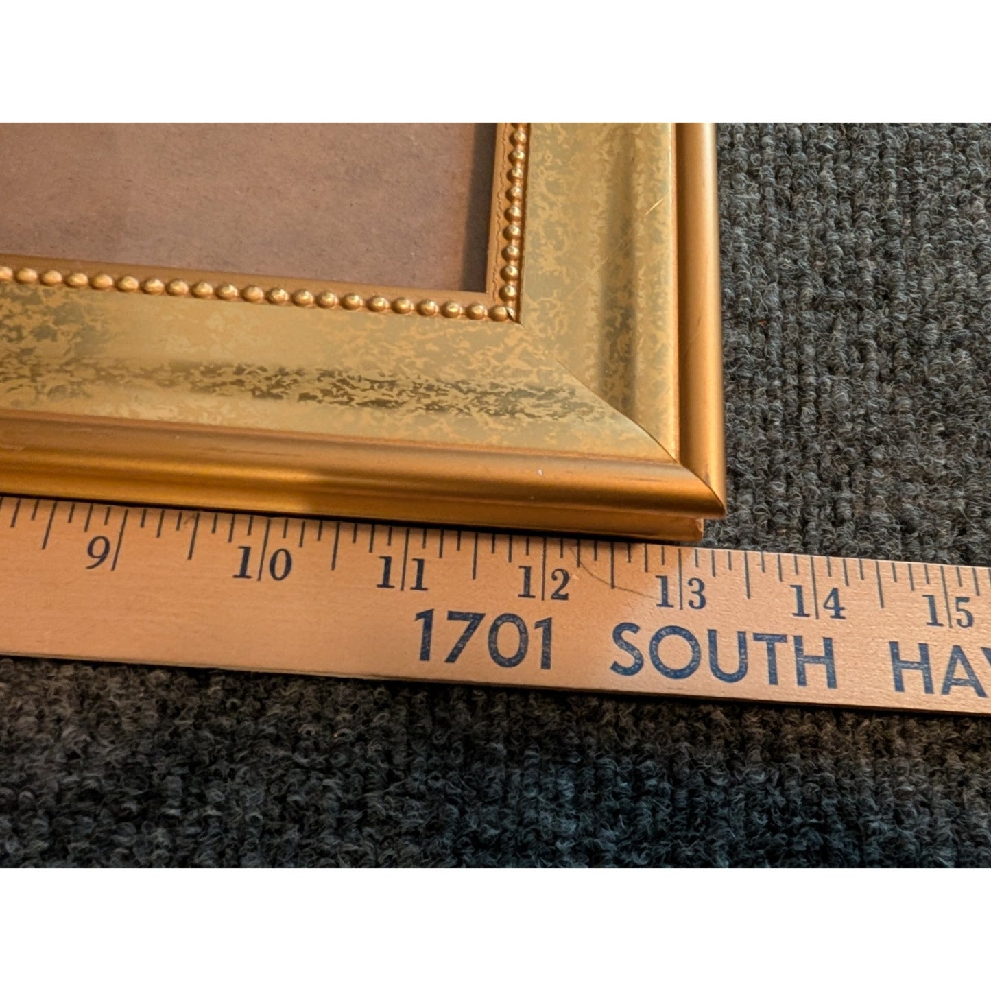 Gold Painted Wood Beaded Picture Frame