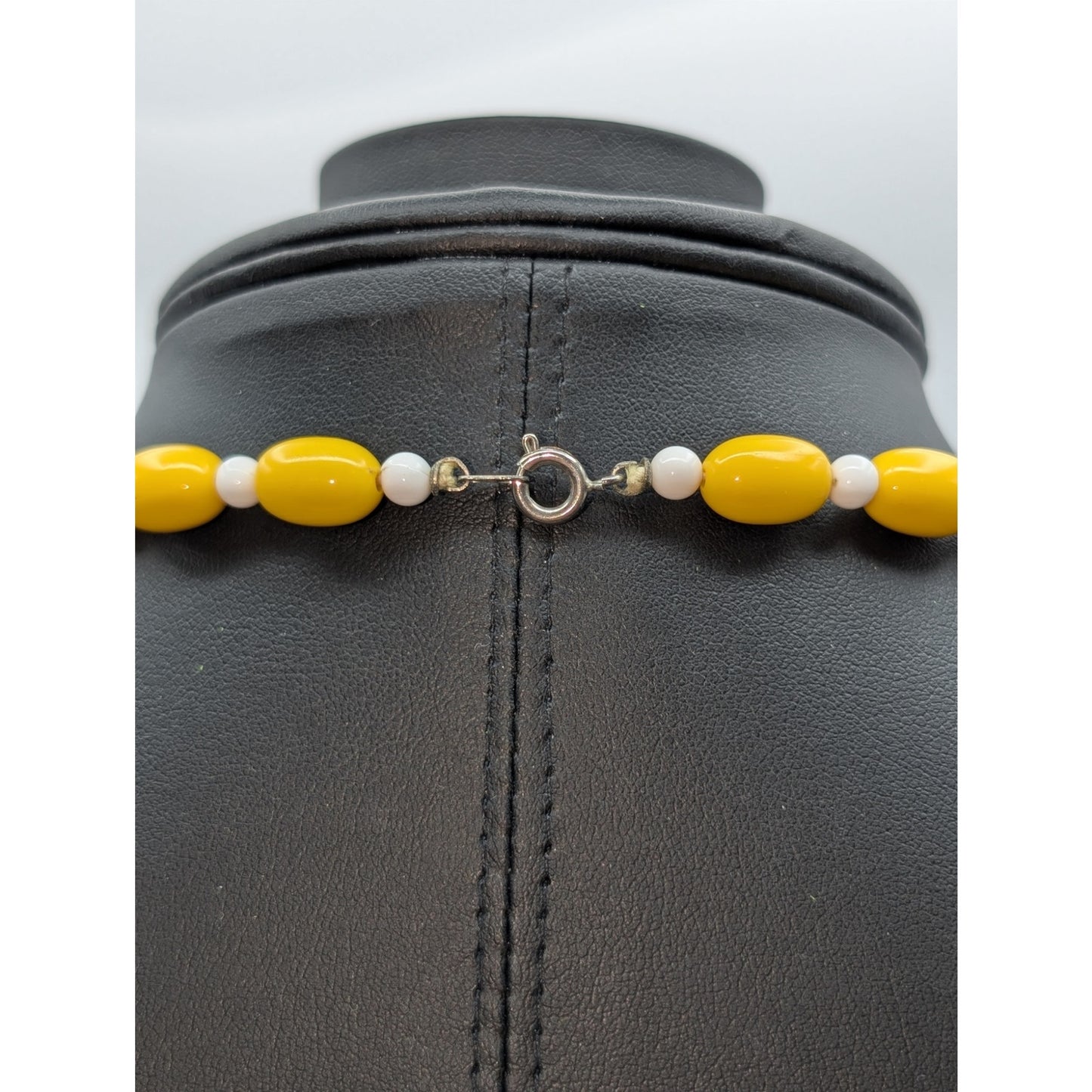 Mixed Lot of Vintage Yellow & White Necklace & Two Bracelets