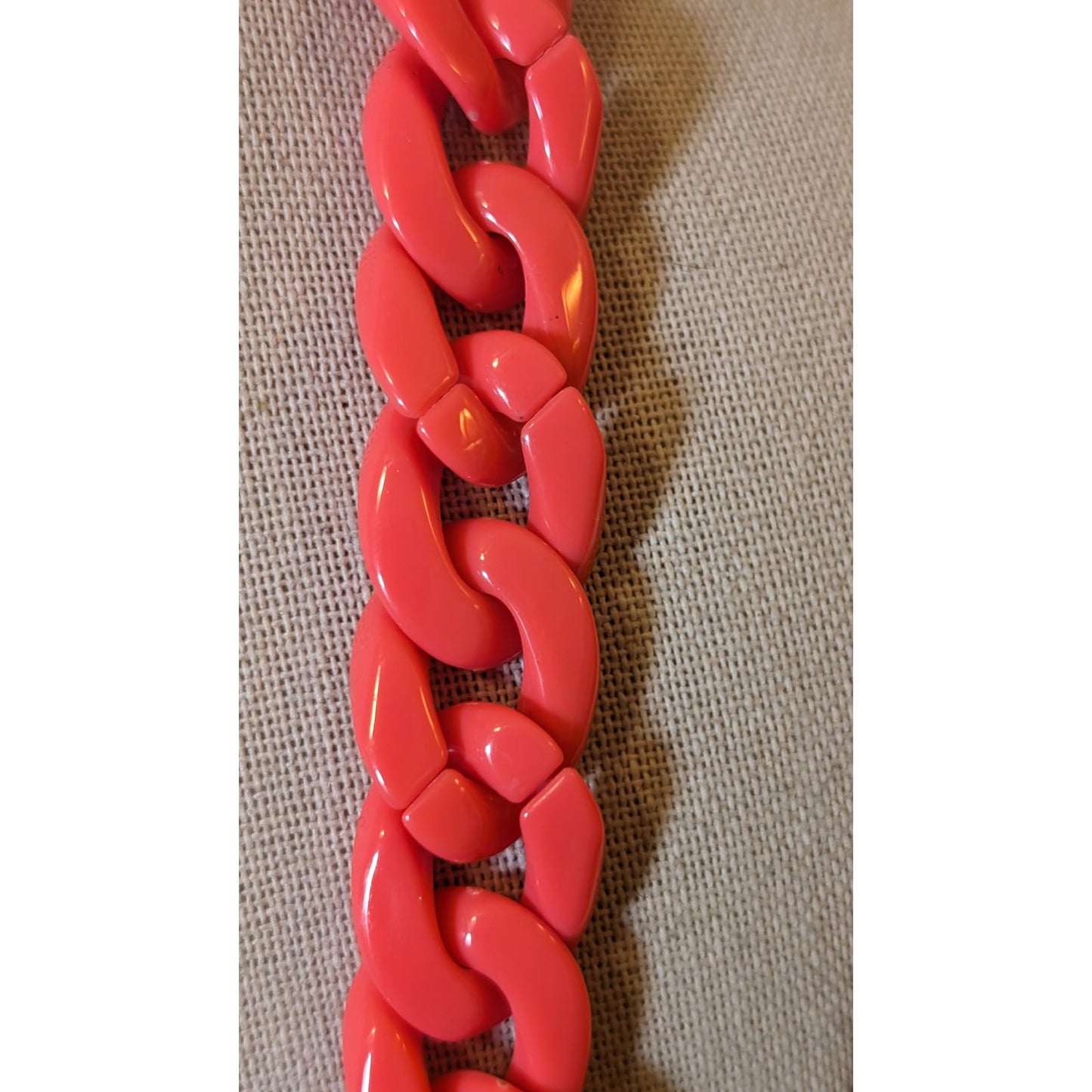 Hot Pink Acrylic 3/4" Cable Link 28" Necklace