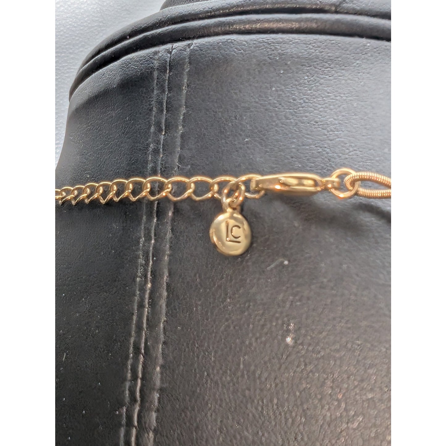 Lauren Conrad Rose & Gold Tone Y Drop Beaded 16"-18_ Necklace