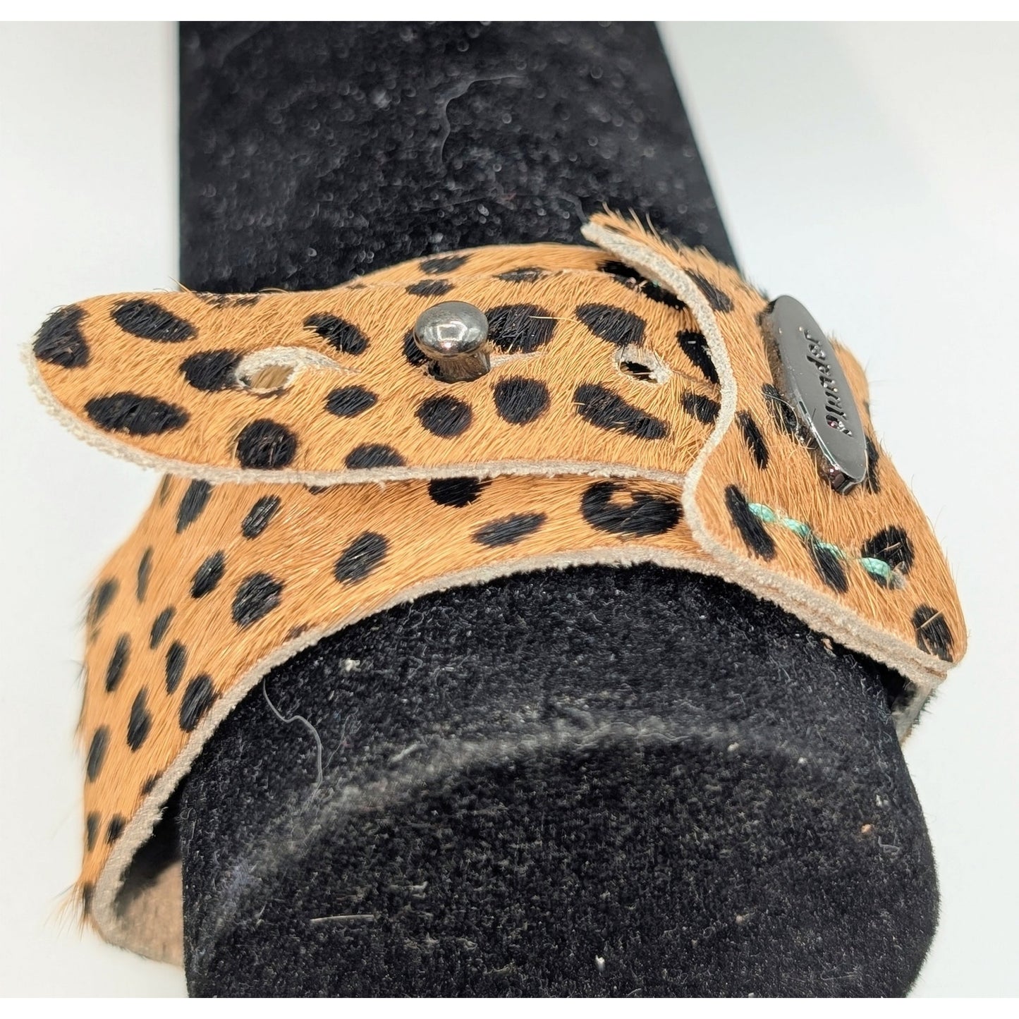 Plunder Faux Cheetah Hair on Hide Strap Bracelet