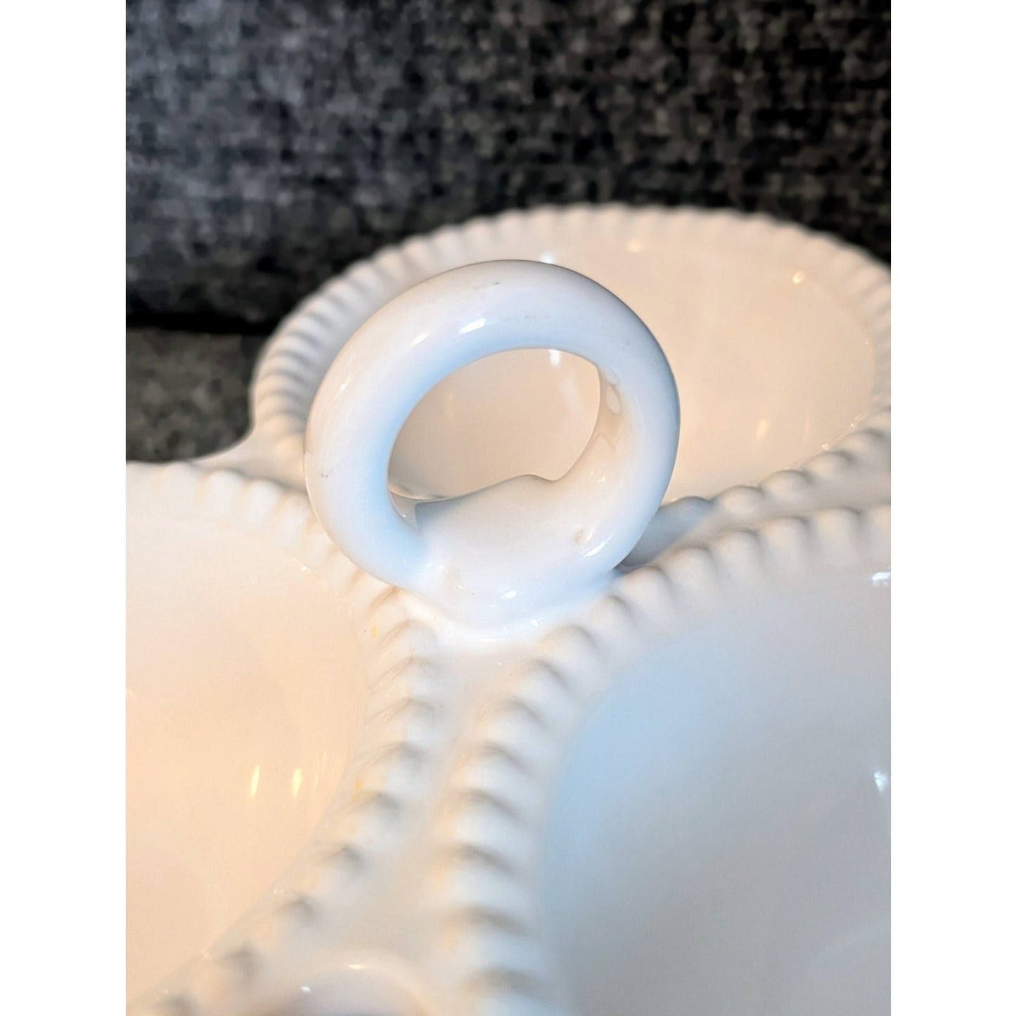 Matceramica Perola White Three Bowl Divided Handled Server Made in Portugal