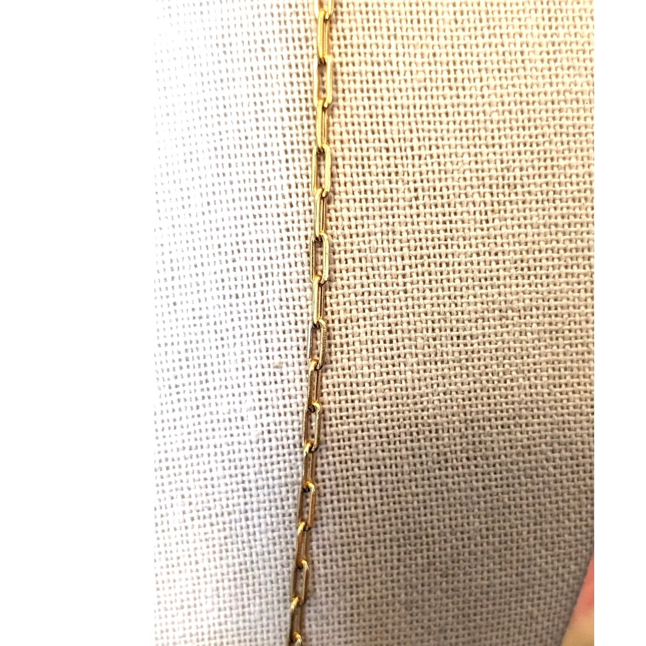 Gold Tone Paperclip Chain Bar Three Cone Two Sodalite Stone Bead Necklace