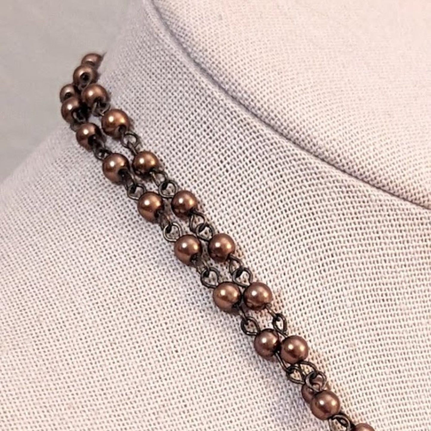 Coldwater Creek Bronze/Champagne Bauble Bib Statement Necklace