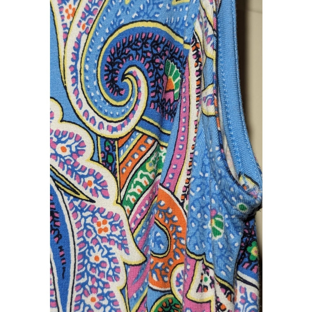 Lauren Ralph Lauren Paisley Multi Color Panel Flare Sleeveless Dress Size M