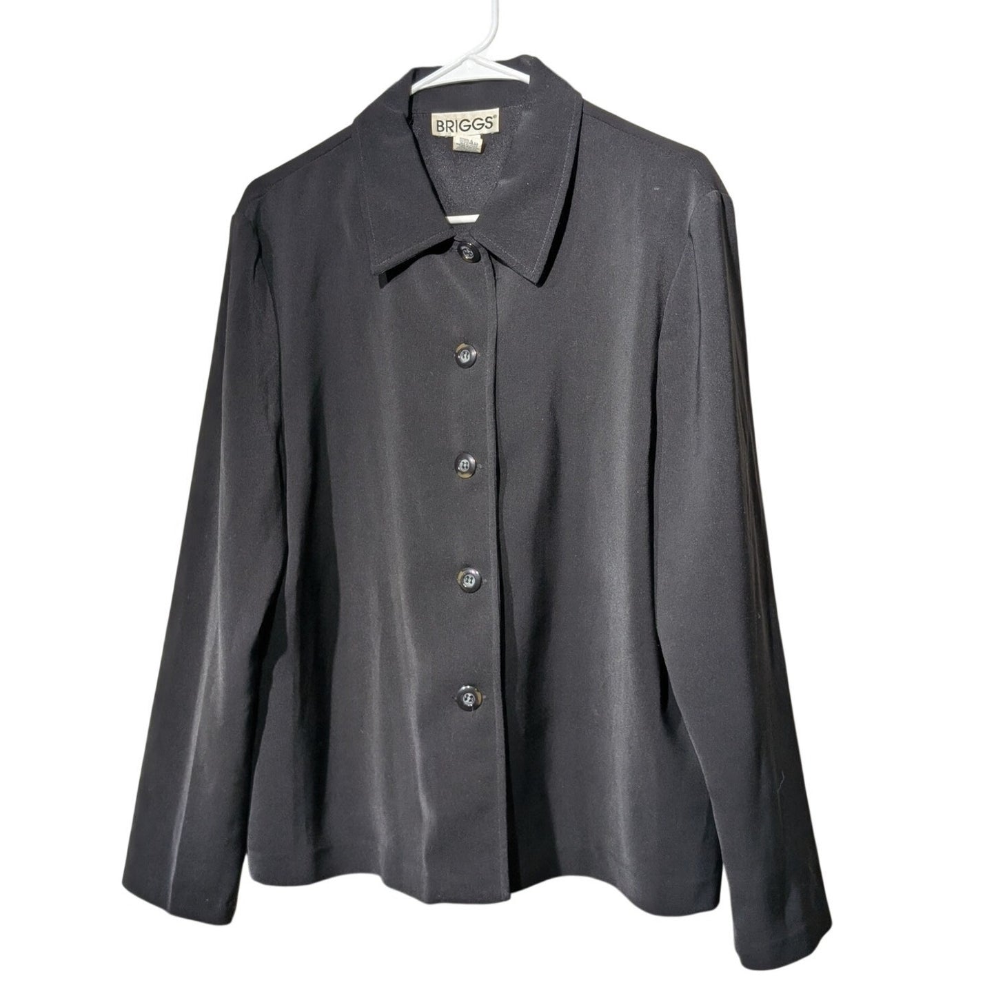 Vintage Briggs Black Button Front Unlined Jacket Womens Size L