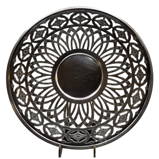 Vintage Rogers Silverplate Cut Out Etched Design Plate