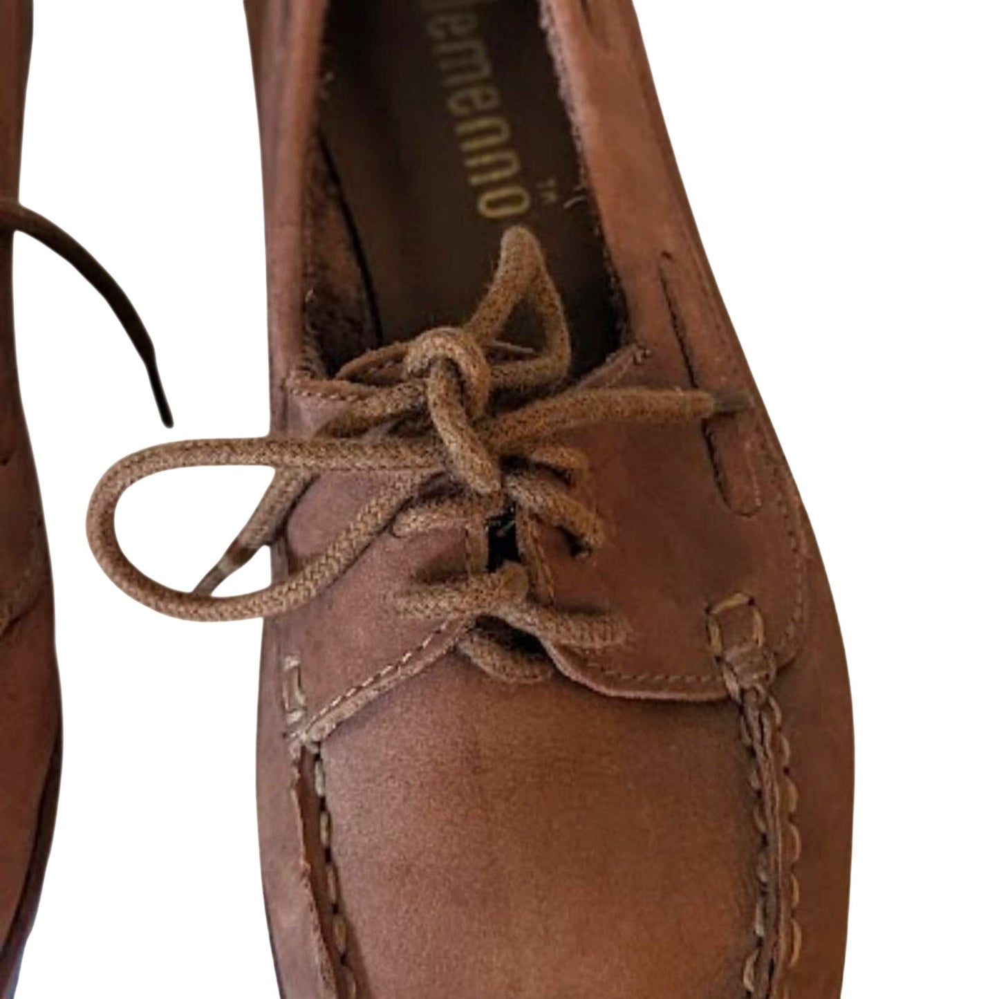 Ellemenno Women's Brown Leather Lace Up Loafer Size 9M