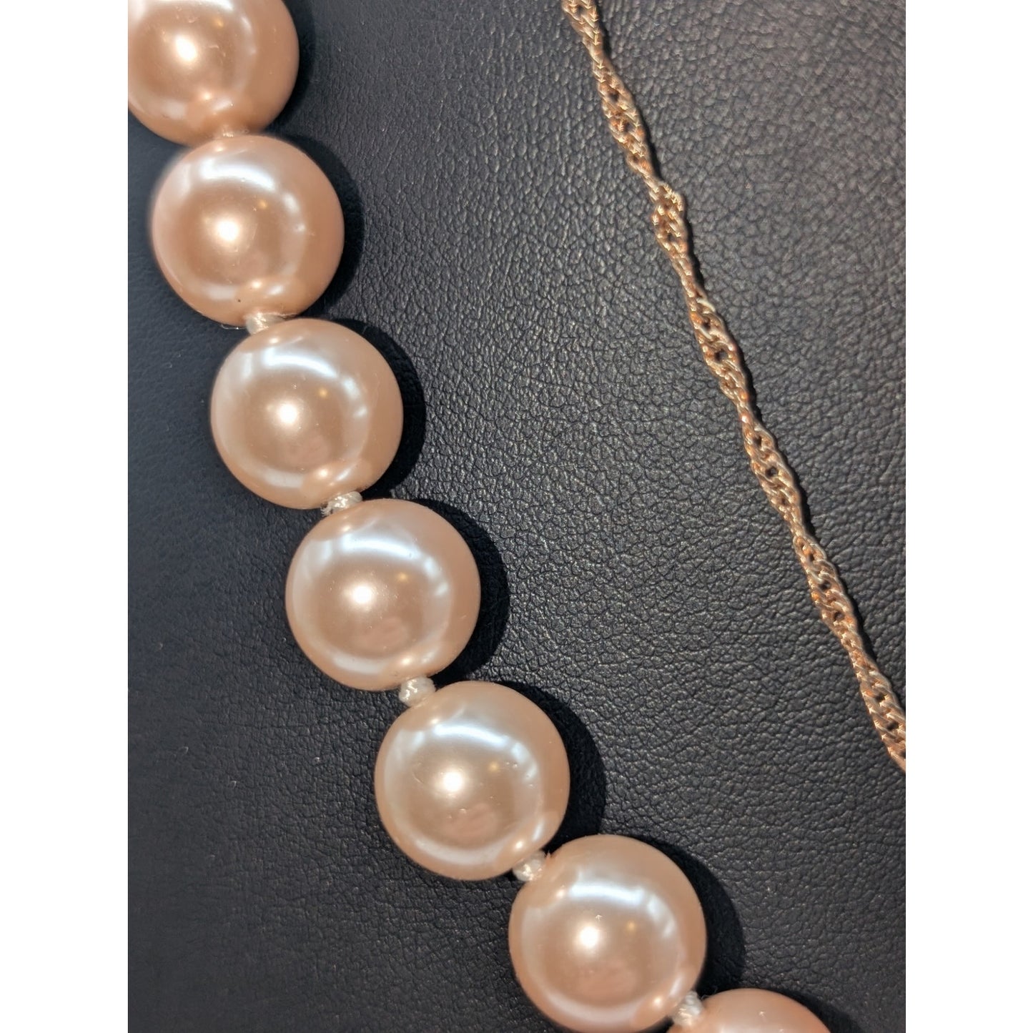 Kenneth Jay Lane 12 mm Pink Faux Pearl & Floating CZ Rose Tone Necklaces