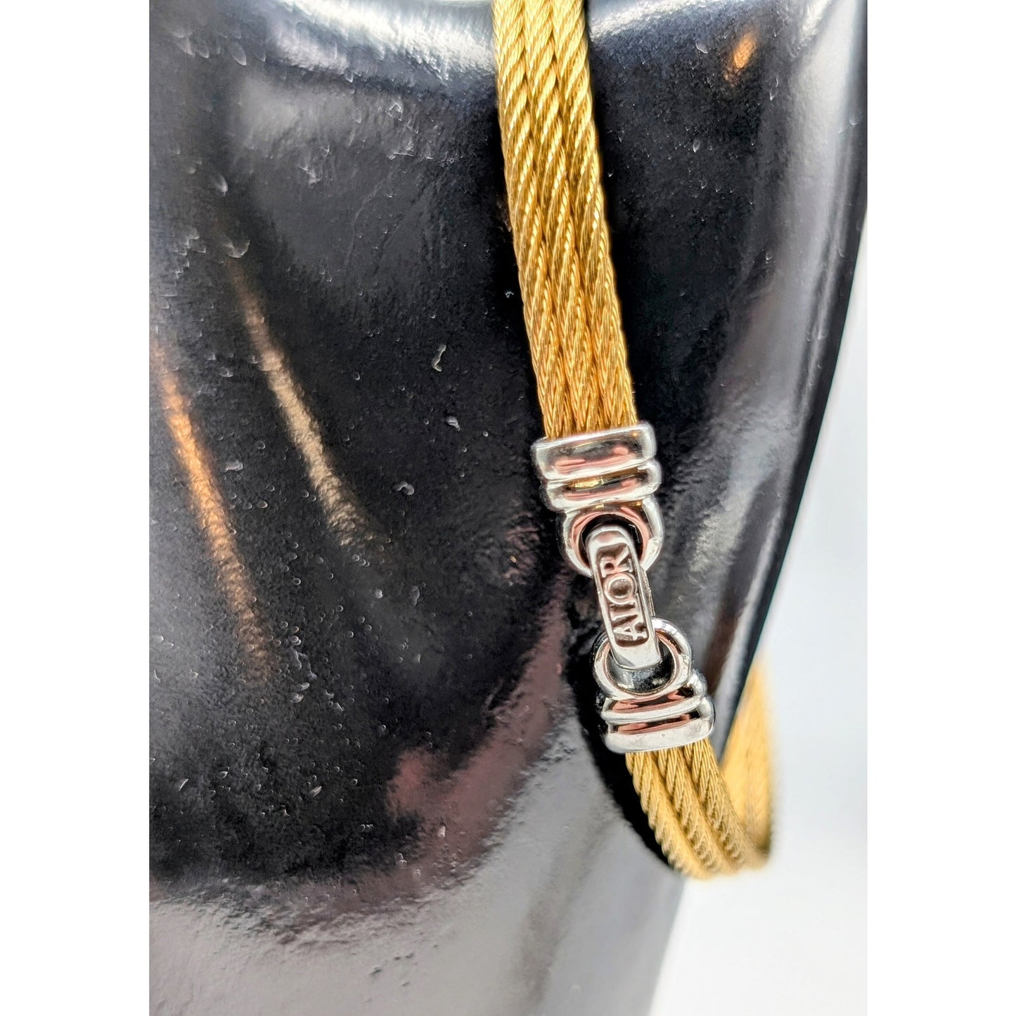 Alor 18K White Gold 9 Diamond & Stainless Steel Cable Bracelet
