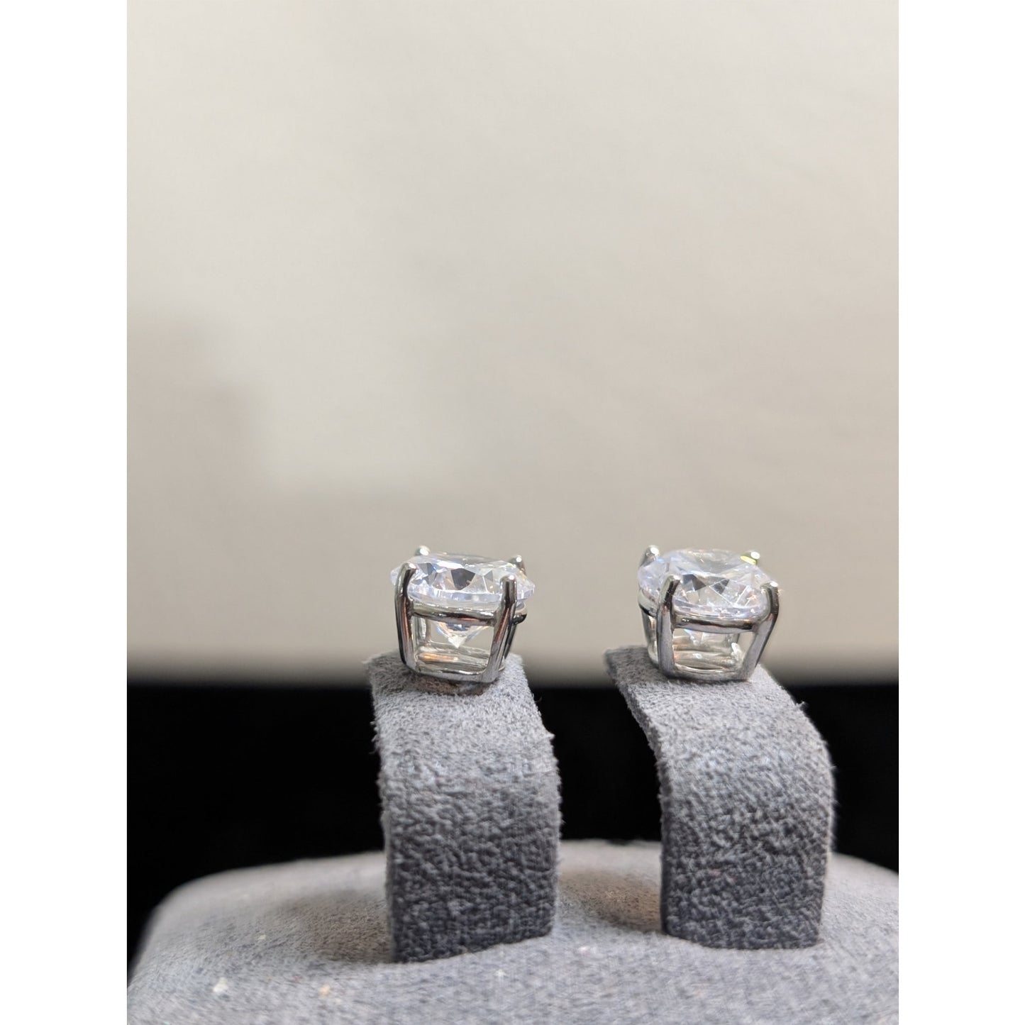 925 Sterling Silver Large CZ Post Basket Set Stud Earrings