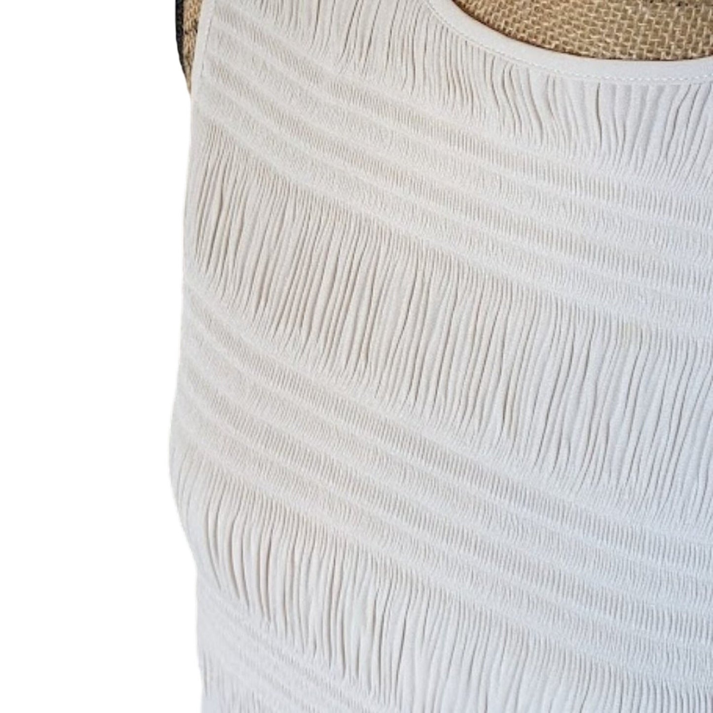 T Tahari Women's Small Petite Pleated Ruffled Cream Lined Shell