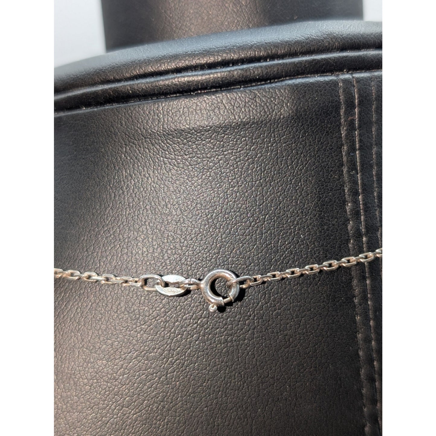 VTG 925 Sterling Infinity Cross Pendant 17.5" Rectangle Chain Link Necklace