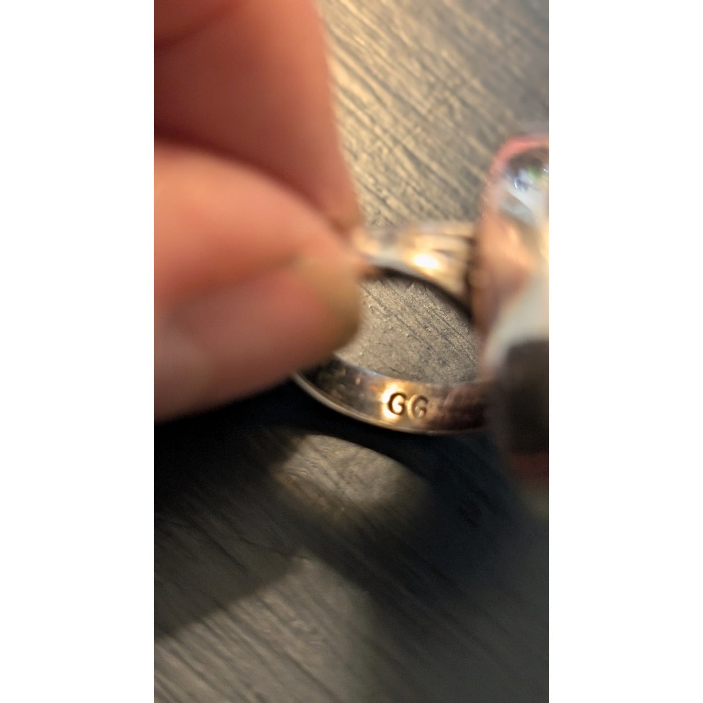 Vintage Navajo Sterling Signed GG Oval Genuine Turquoise 10g Ring Size 5.25