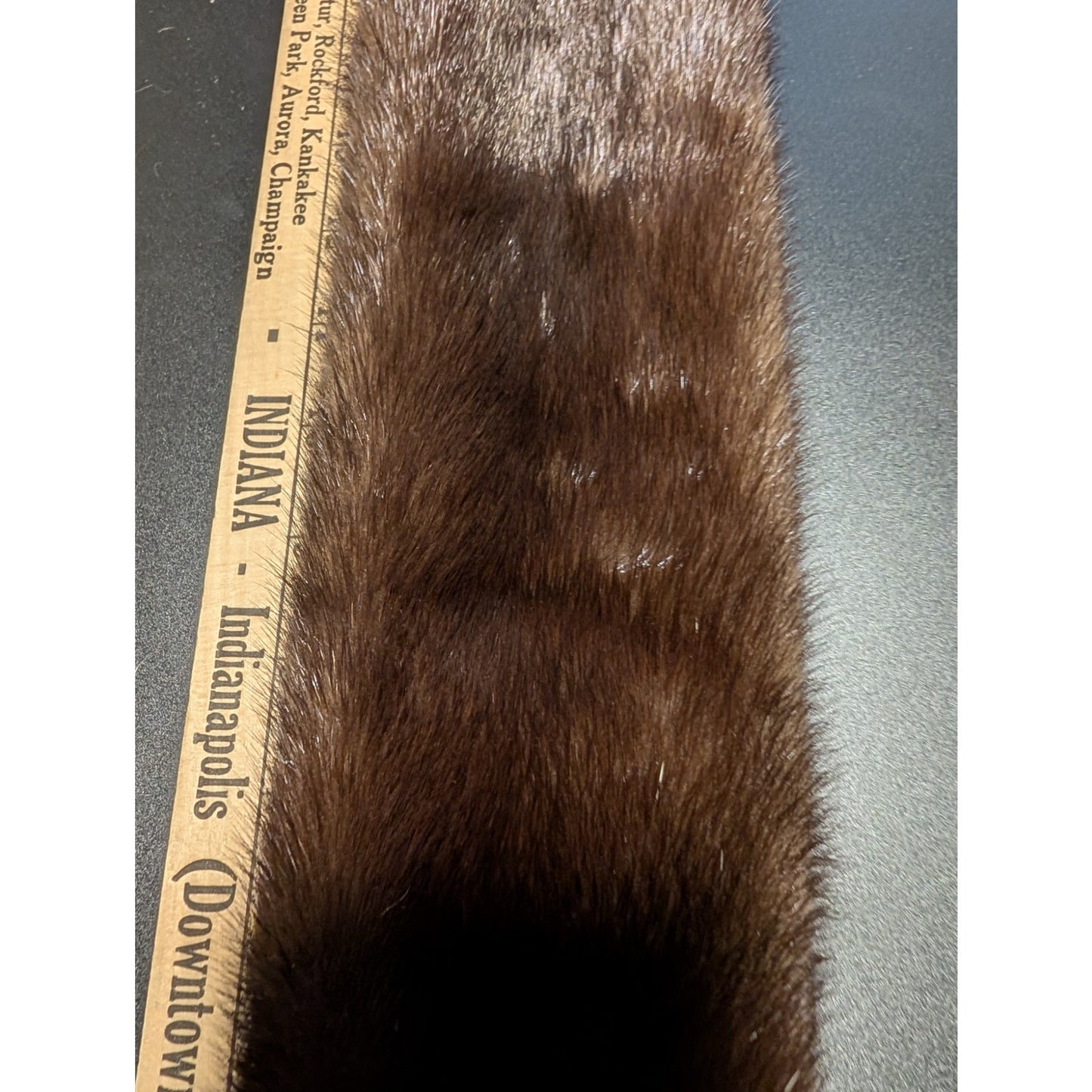 Vintage Mink Collar 3-3/4"W X 38"L Clamp Close Velvet Back