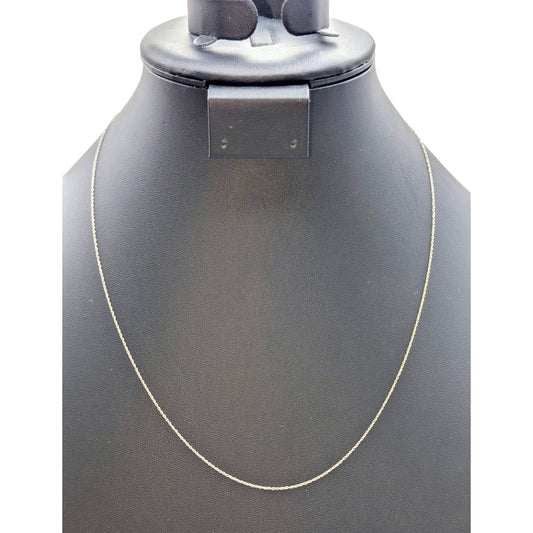 Vintage Marked & Tested 10K White Gold Dainty 20.5" Chain Necklace