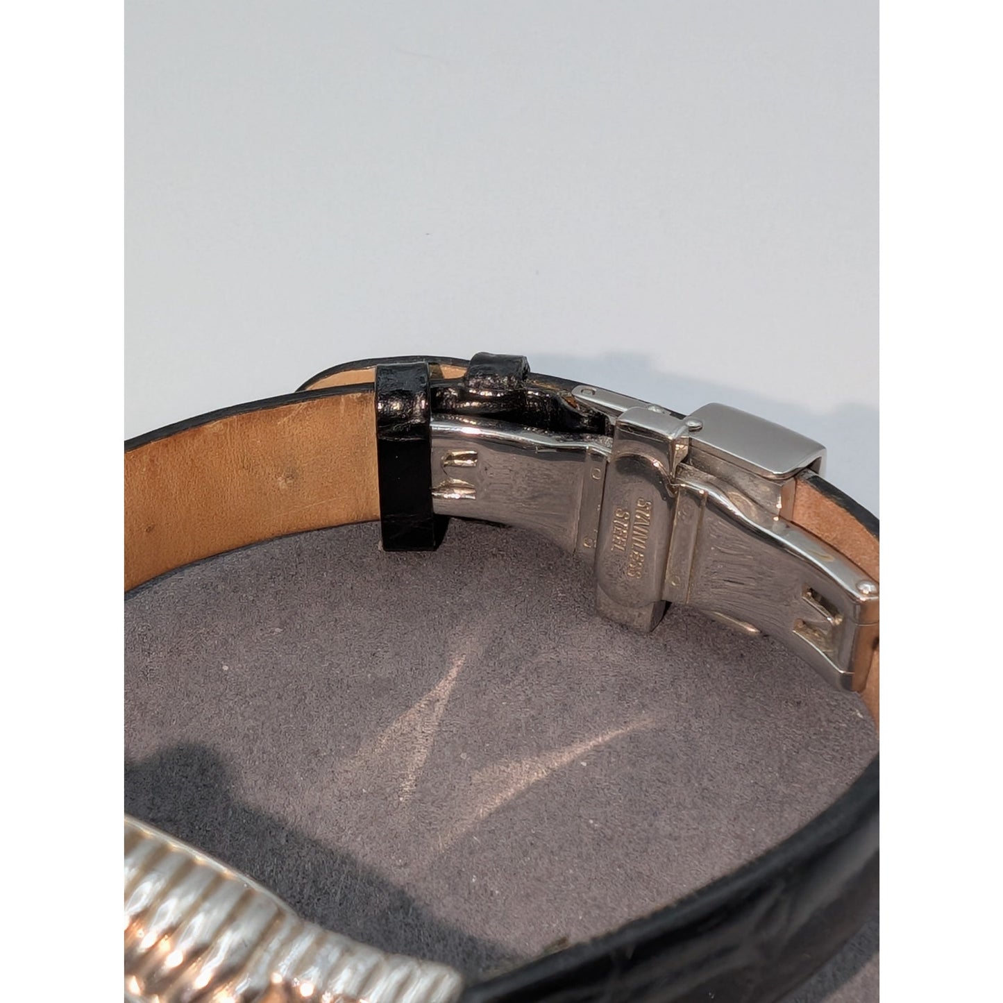 Judith Ripka MOP Sterling Silver Case Genuine Leather Band Double Heart Watch
