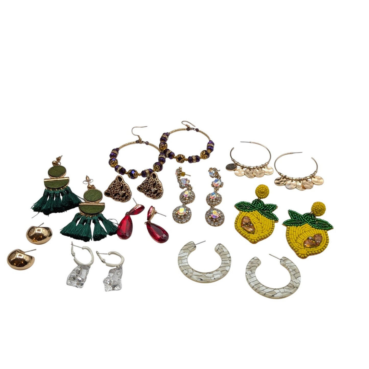 Lot of Ten Pair of Whimsical to Classic Earrings for Pierced Ears