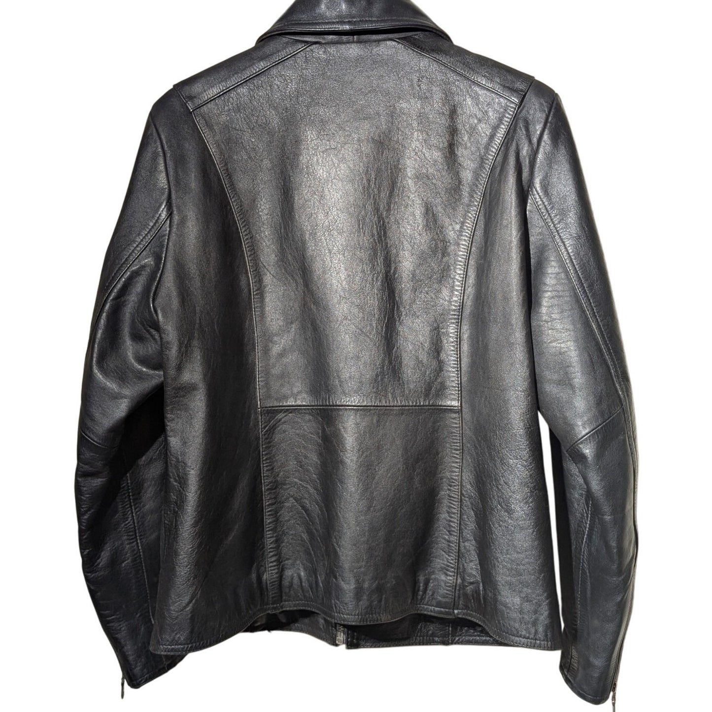 FLYING BIKES Oakwood NY Chapter Leather Zip Front Motorcycle Jacket Sz L
