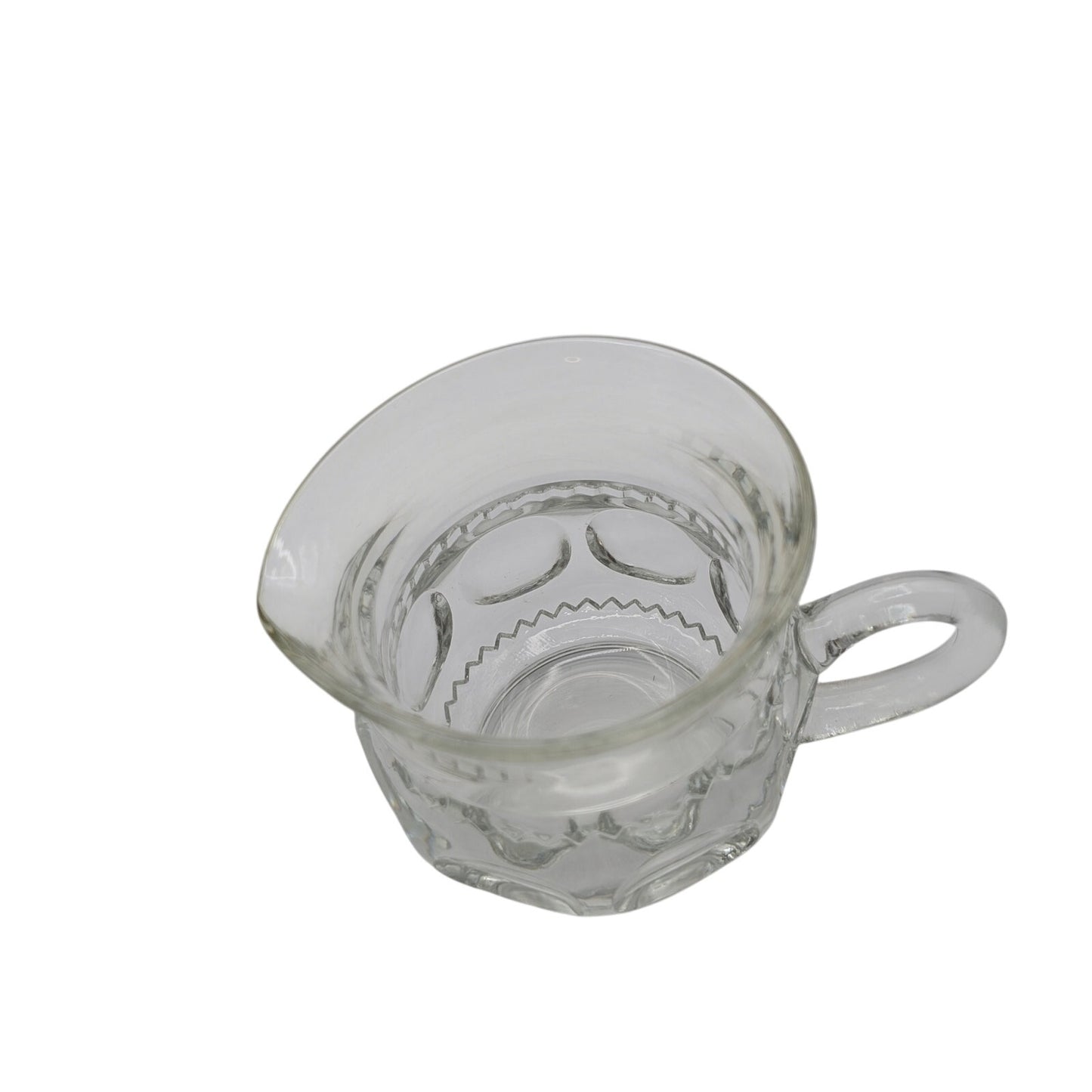 Vintage King's Crown Clear Small Glass Handled Creamer