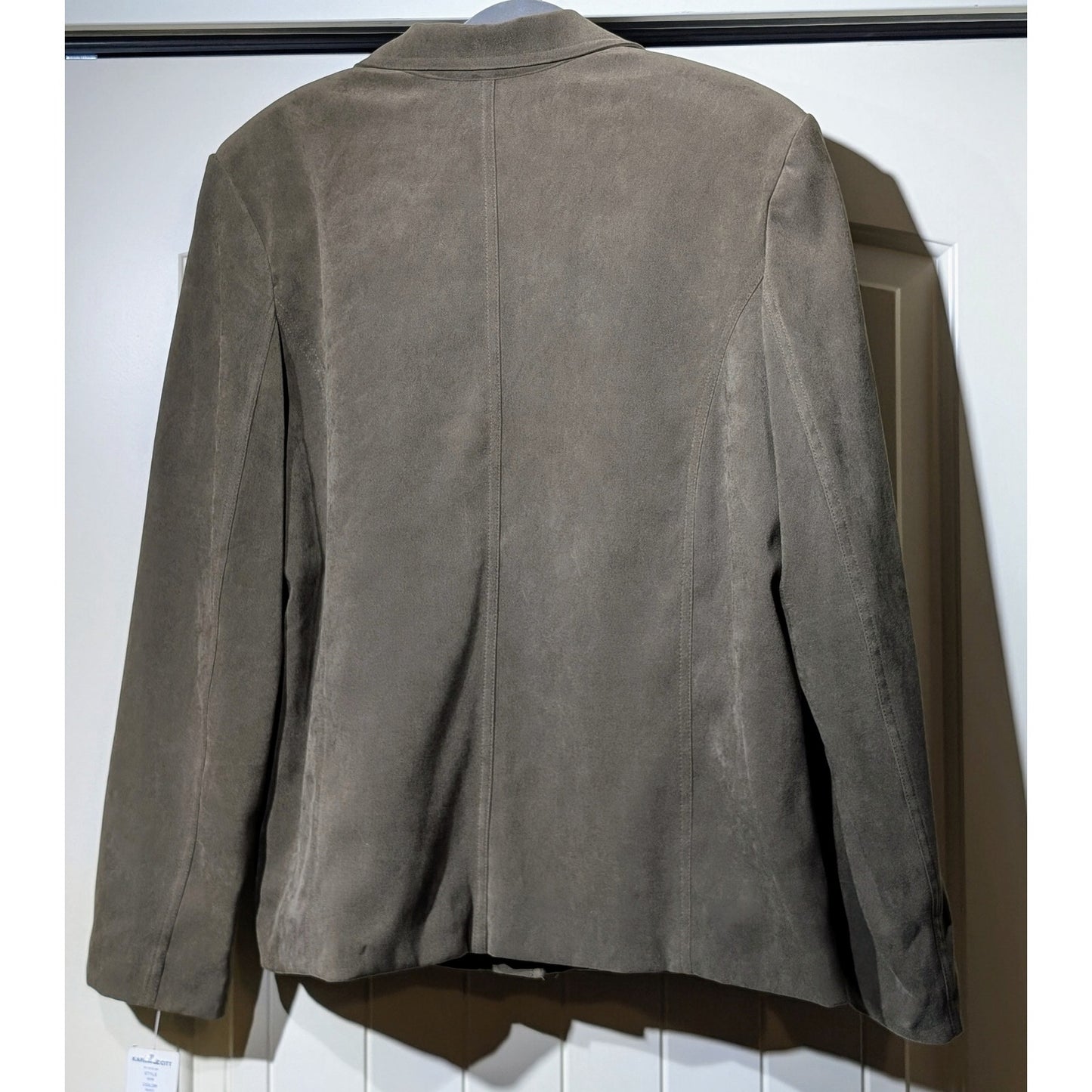 NWT Karen Scott Brushed Polyester Stretch Army Green Lined Blazer Womens Size 12