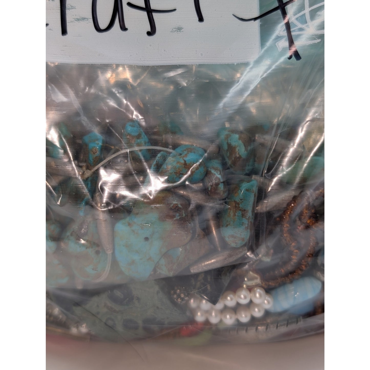 Jewelry Lot Goody Repurpose Bag Over 4 Pounds Beads