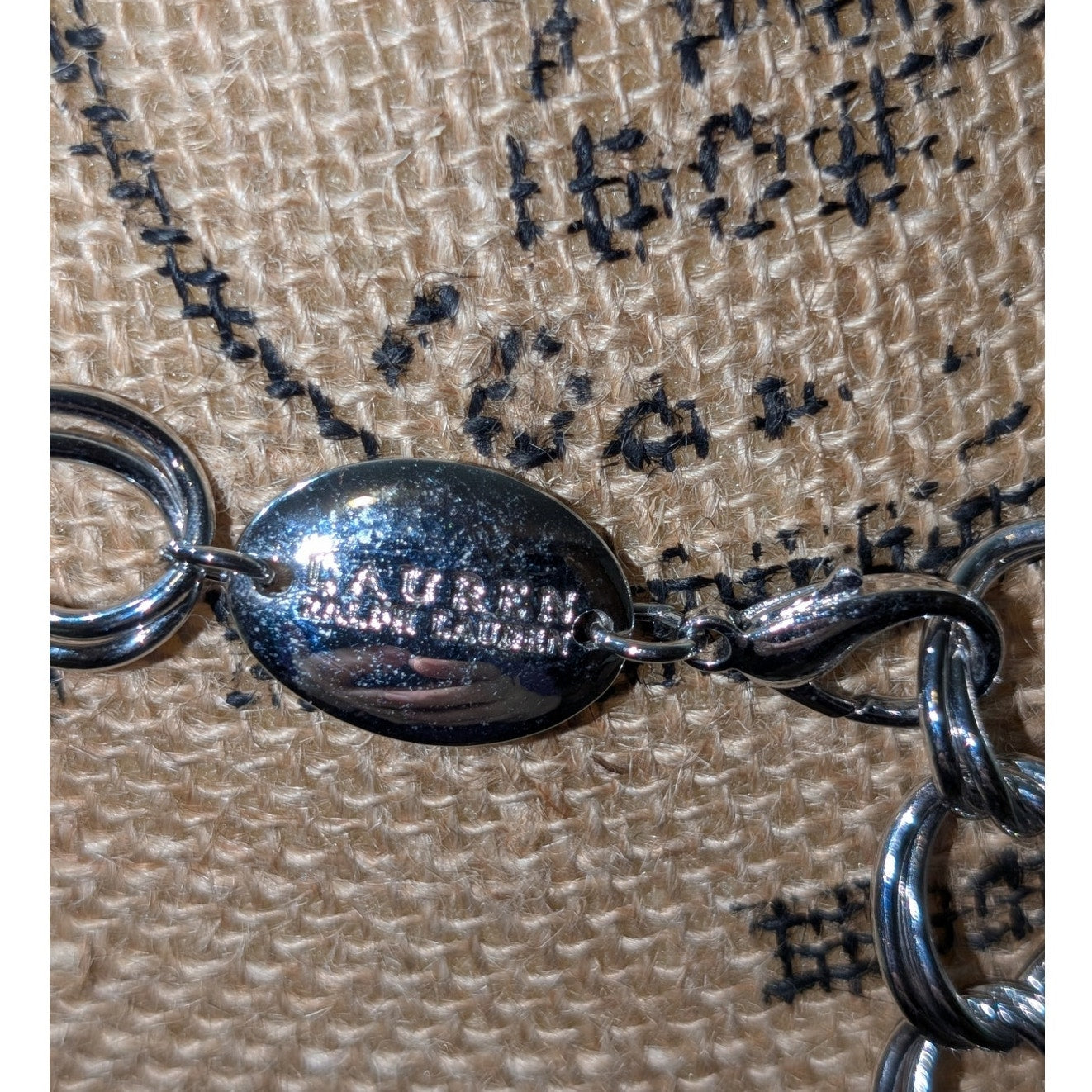 Vintage Lauren Ralph Lauren Double Curb Link Silver Tone Chain Belt 44"