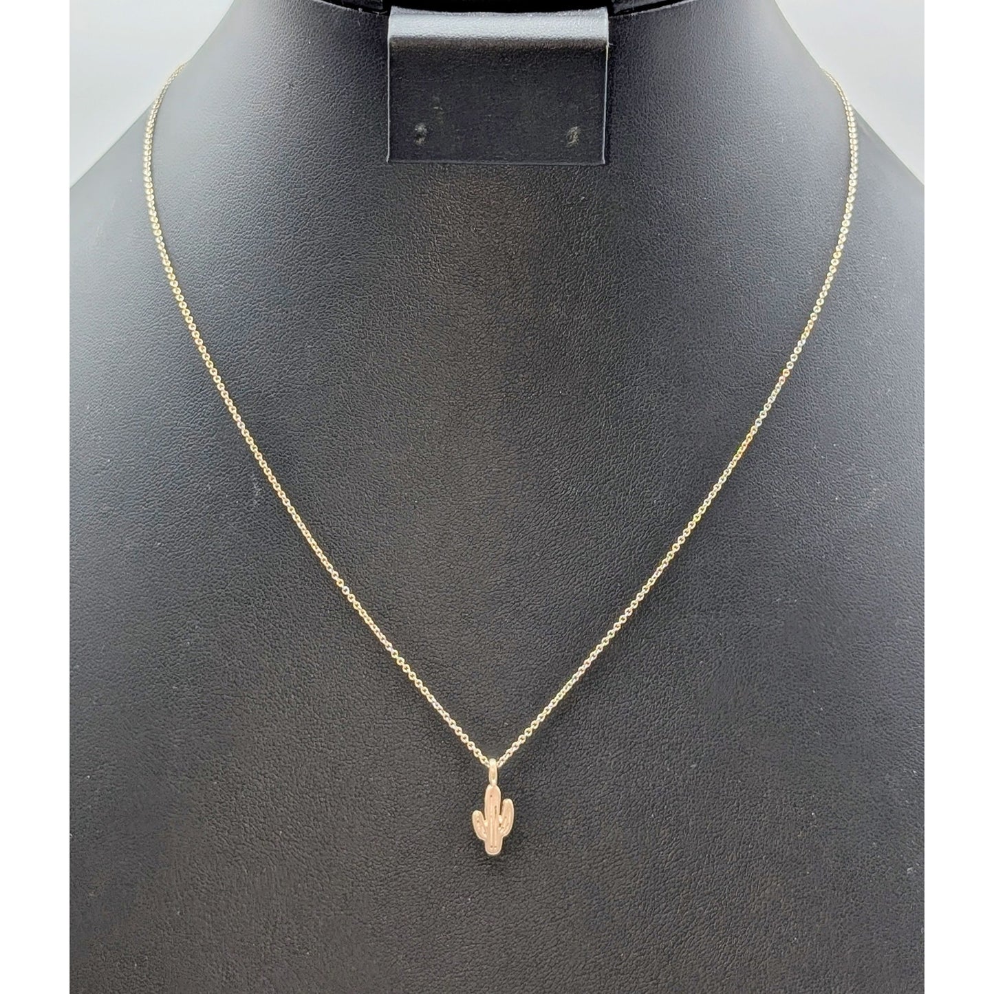 925 Sterling Silver Cactus Pendant Chain 16.25"-18.25" Necklace