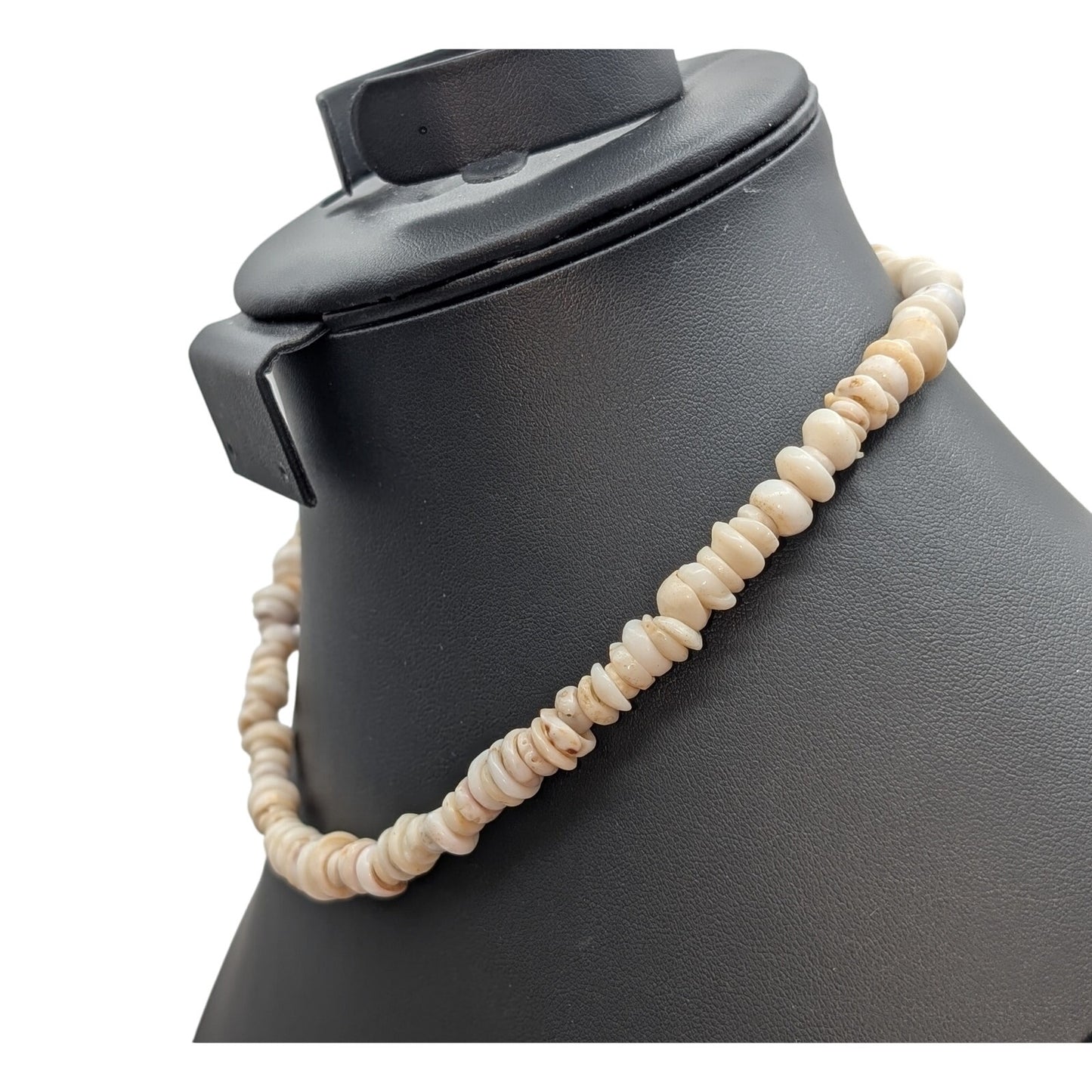 Vintage Genuine Puka Shell 16.5" Barrel Clasp Necklace
