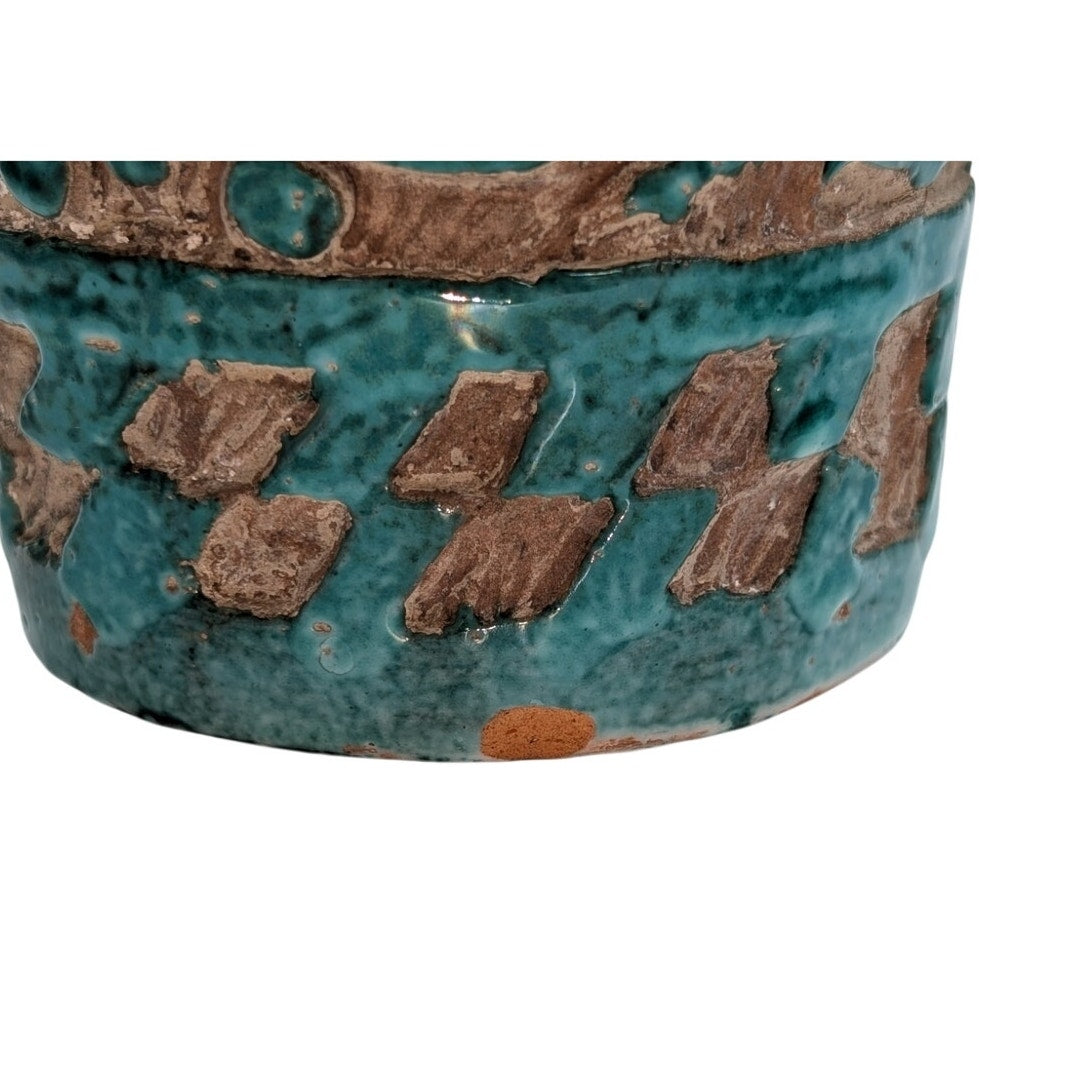 Vintage Turquoise Blue Italian Pottery Pitcher