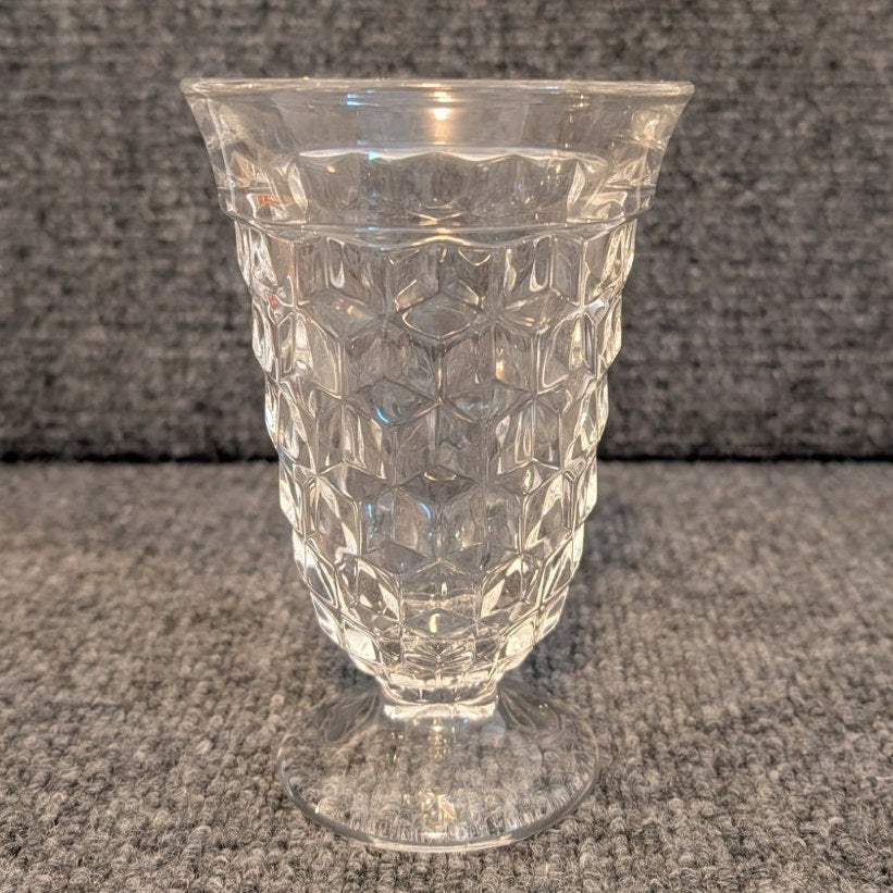 Vintage 1970s Fostoria American Clear Cubist Design Iced Tea Glass