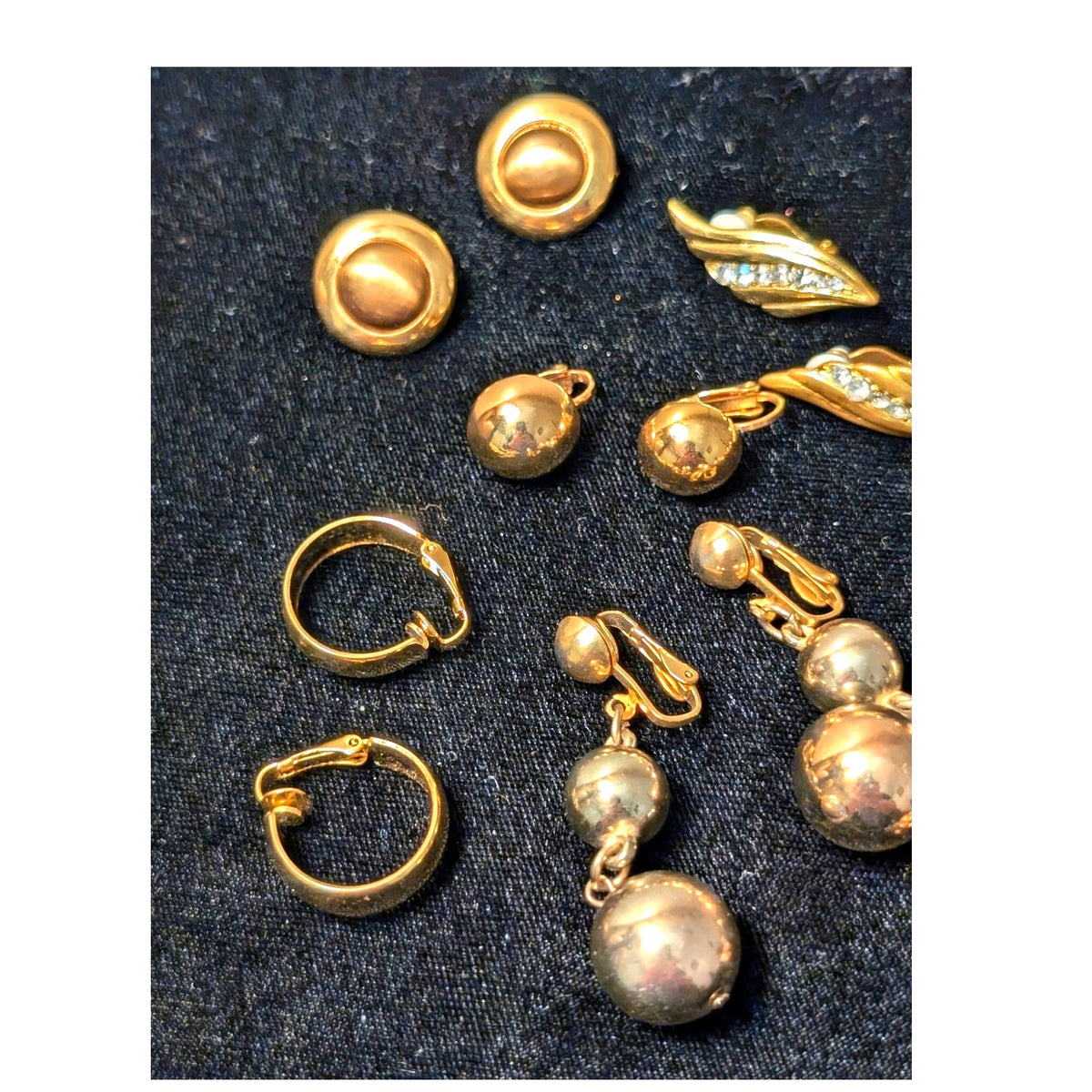 Vintage Ten Predominantly Gold Tone Clip On Earrings