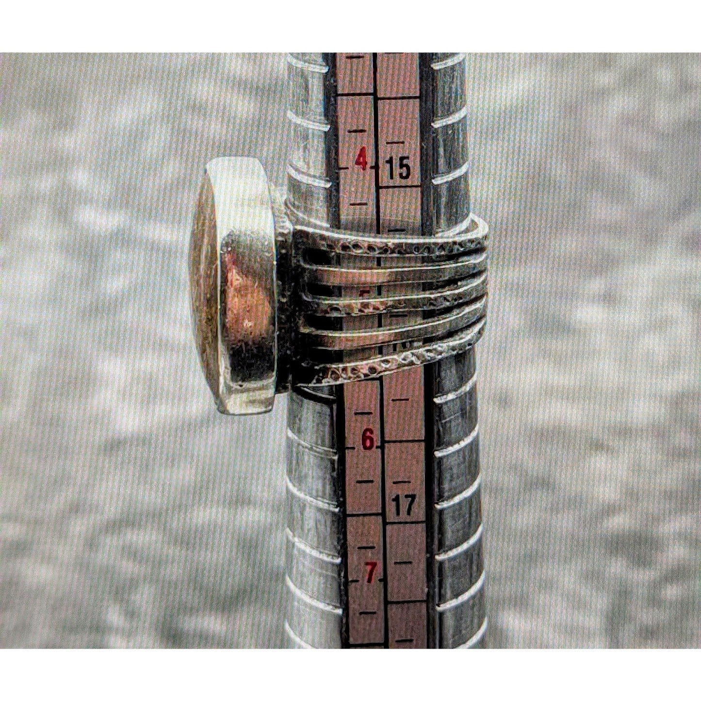 Silpada 925 Sterling Silver Wide Band Bronzite Stone Ring Size 5 - 1.4g