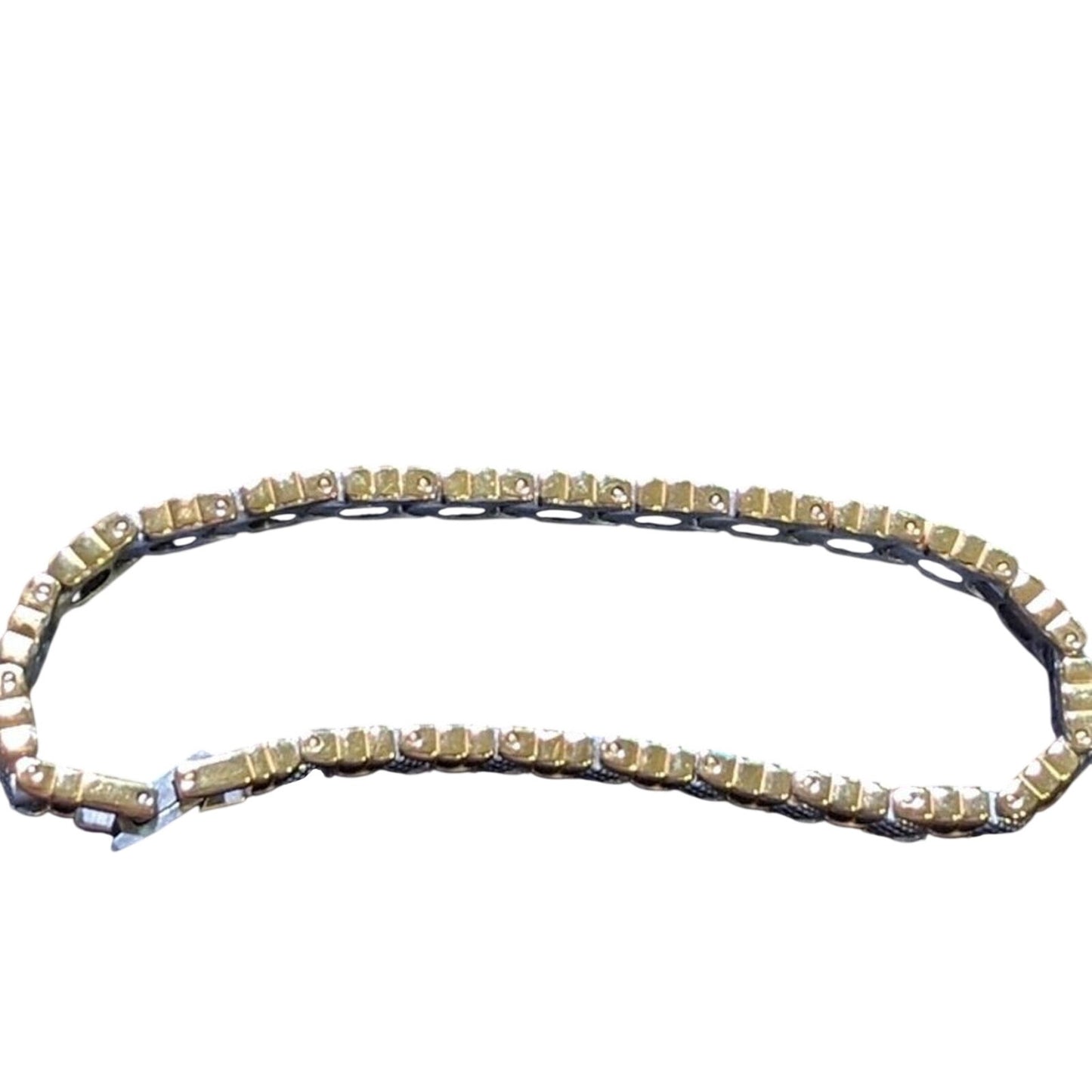 Two Toned Stainless Steel Magnetic Bracelet with Fold Over Clasp