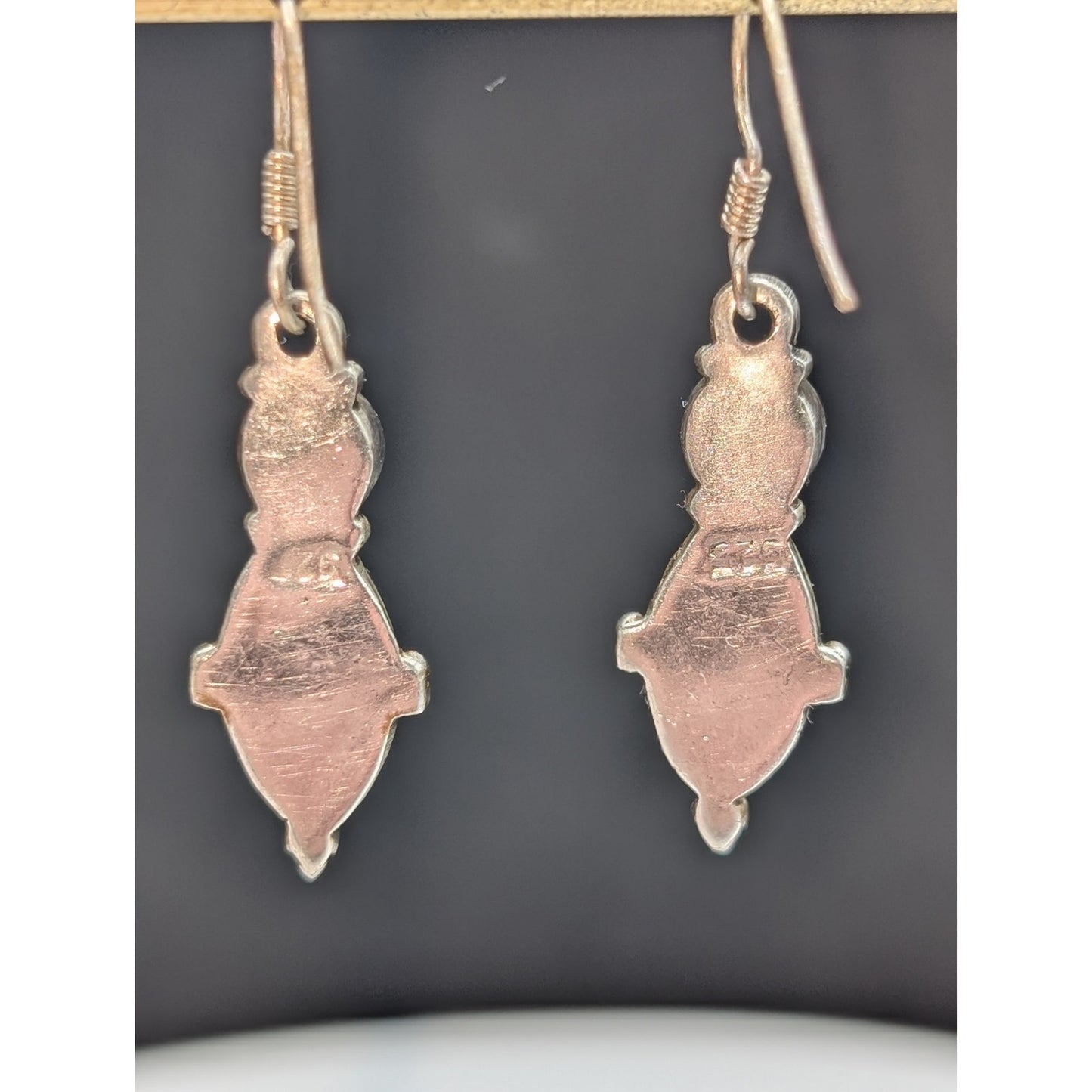 Vintage 925 Sterling Silver Amethyst Dangle Earrings