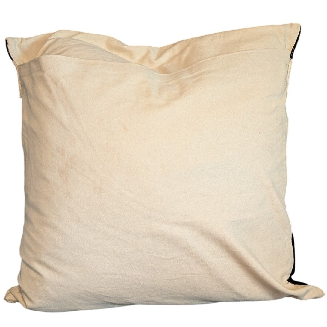 POTTERY BARN Black White Crewel 20X20 Cotton Down Fill Insert Decorative Pillow