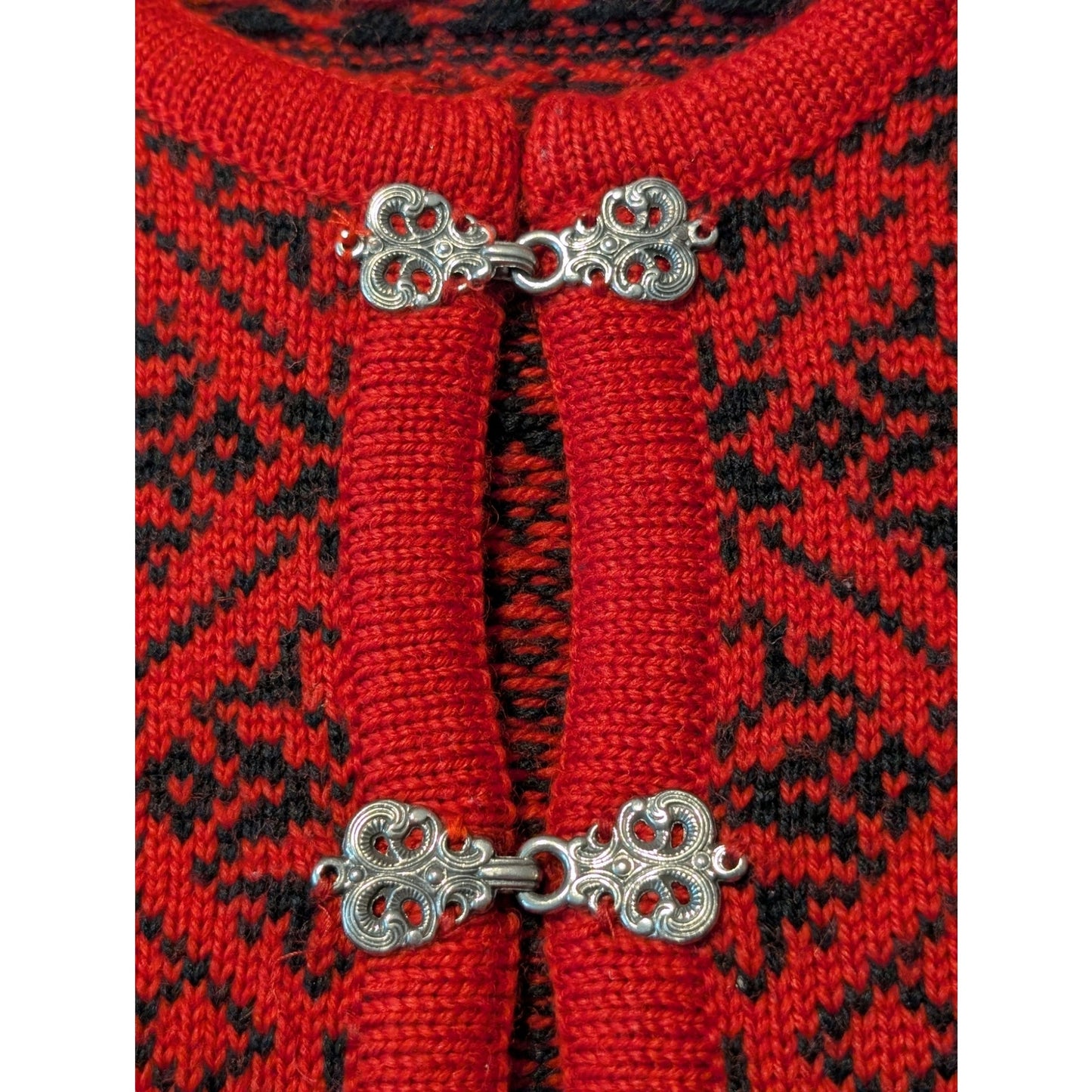NORSKWEAR Nordic Red Wool Norwegian Cardigan Women's Size XS (Estimate)