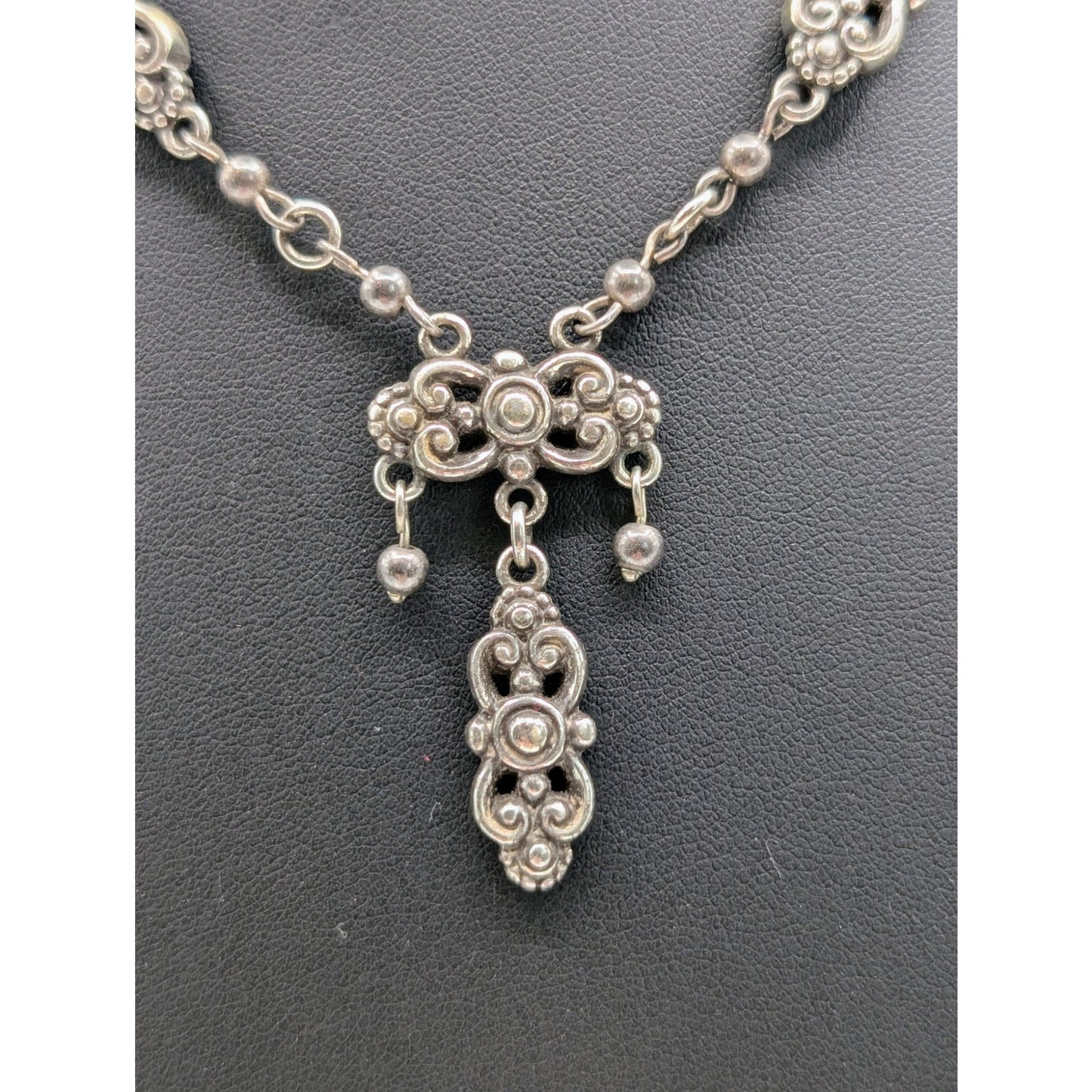Brighton Scroll Y-Drop Pendant Station Necklace Lavaliere Style & One Earring