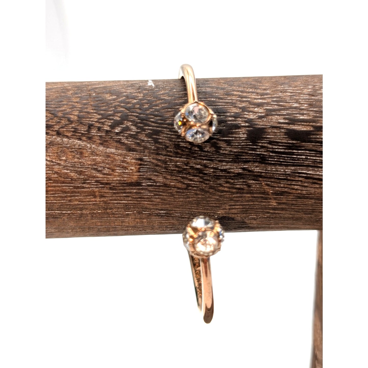 Kate Spade Rose Gold Tone Hinged Cuff Rhinestone Bracelet
