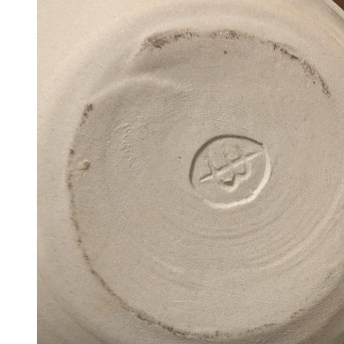 Hand Made Blue White Gravy Boat W/ Matching Ladle Studio Pottery