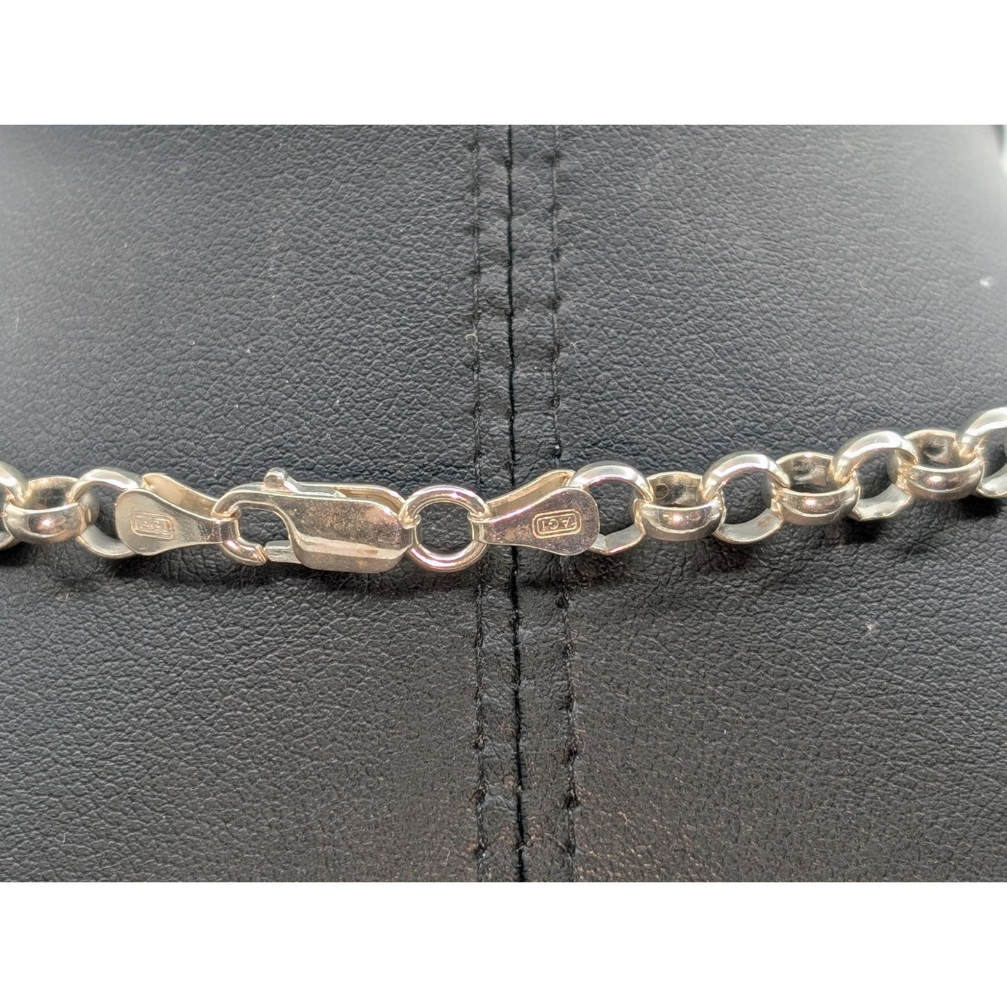 AGI 925 Italy Sterling Silver Thick Rolo Chain 24" Necklace 31.57g