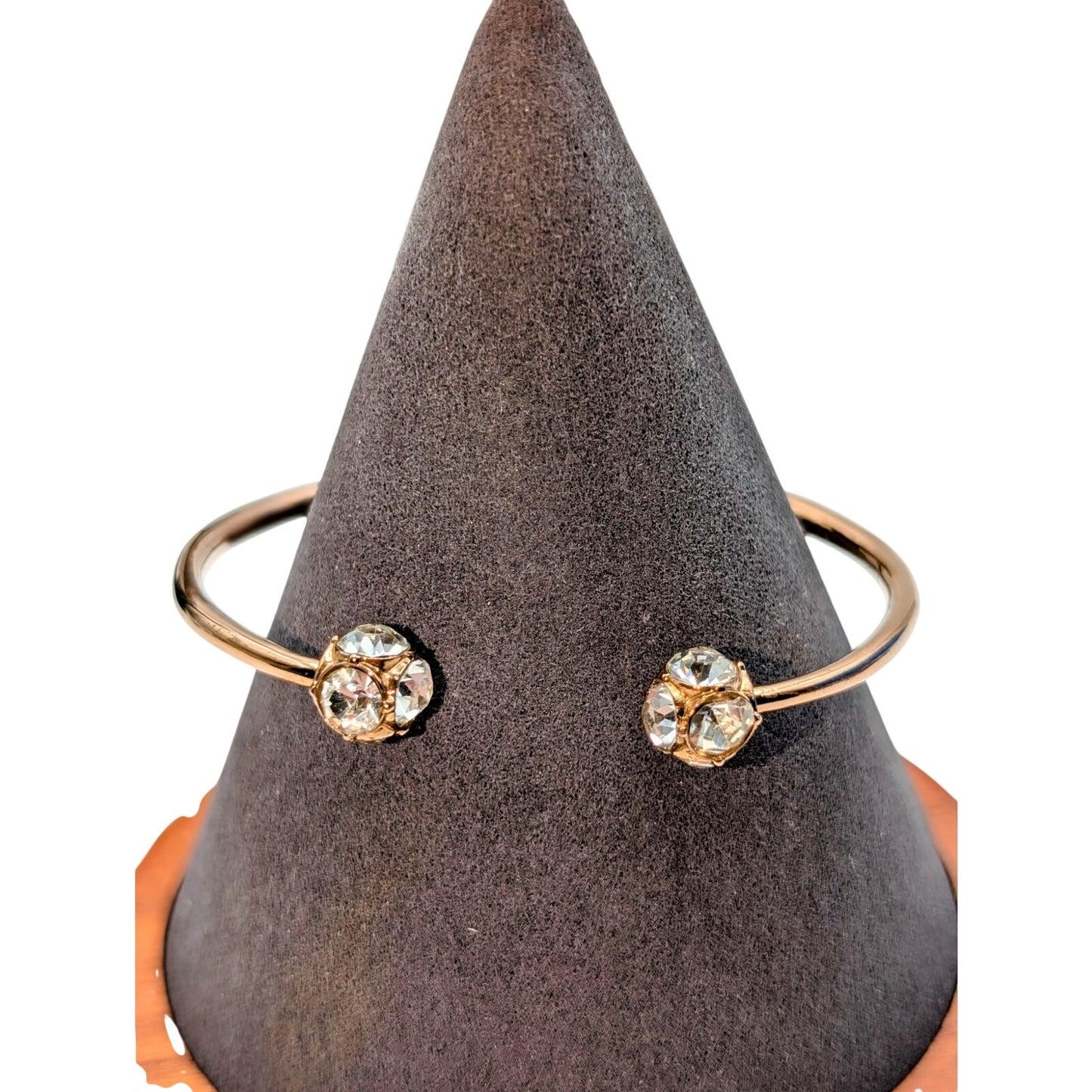 Kate Spade Rose Gold Tone Hinged Cuff Rhinestone Bracelet