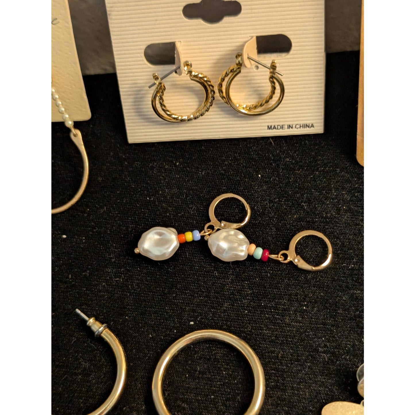 Lot of Eight Pair Gold Tone Pierced Earrings