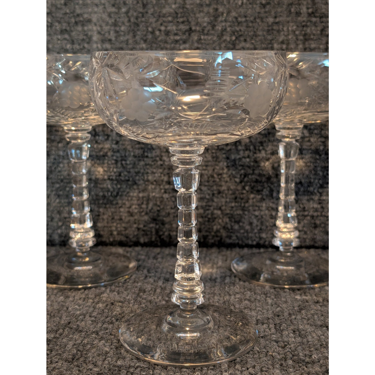 Vintage Libbey Rock Sharpe Villars Pattern Champagne Coupe Glass Set of 6