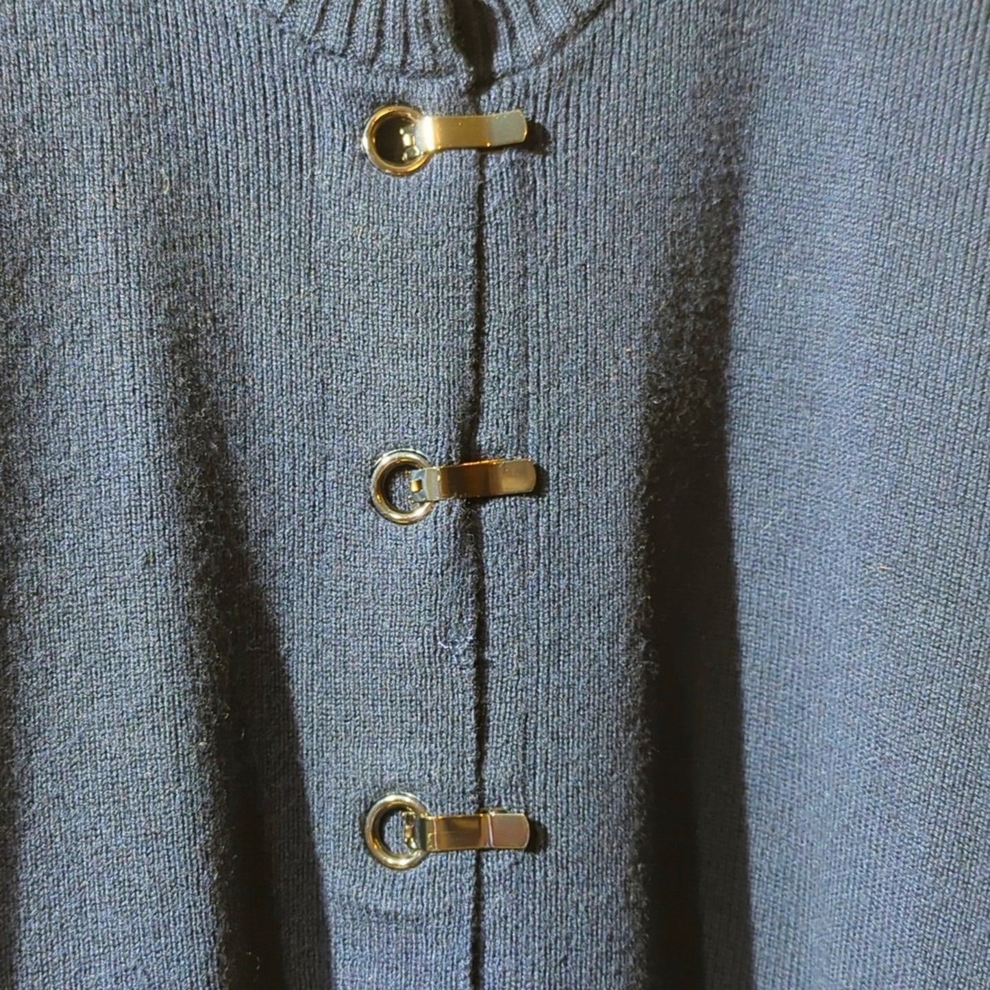 Banana Republic 100% Extra Fine Merino Wool Navy Sweater Cape Womens Sz M/L