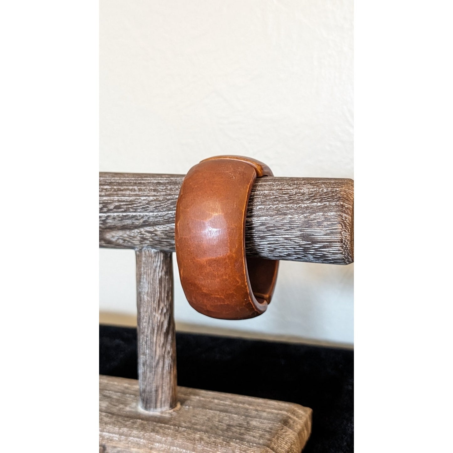 Wood Look Resin Clamper Style 1.25" Wide Bangle Bracelet
