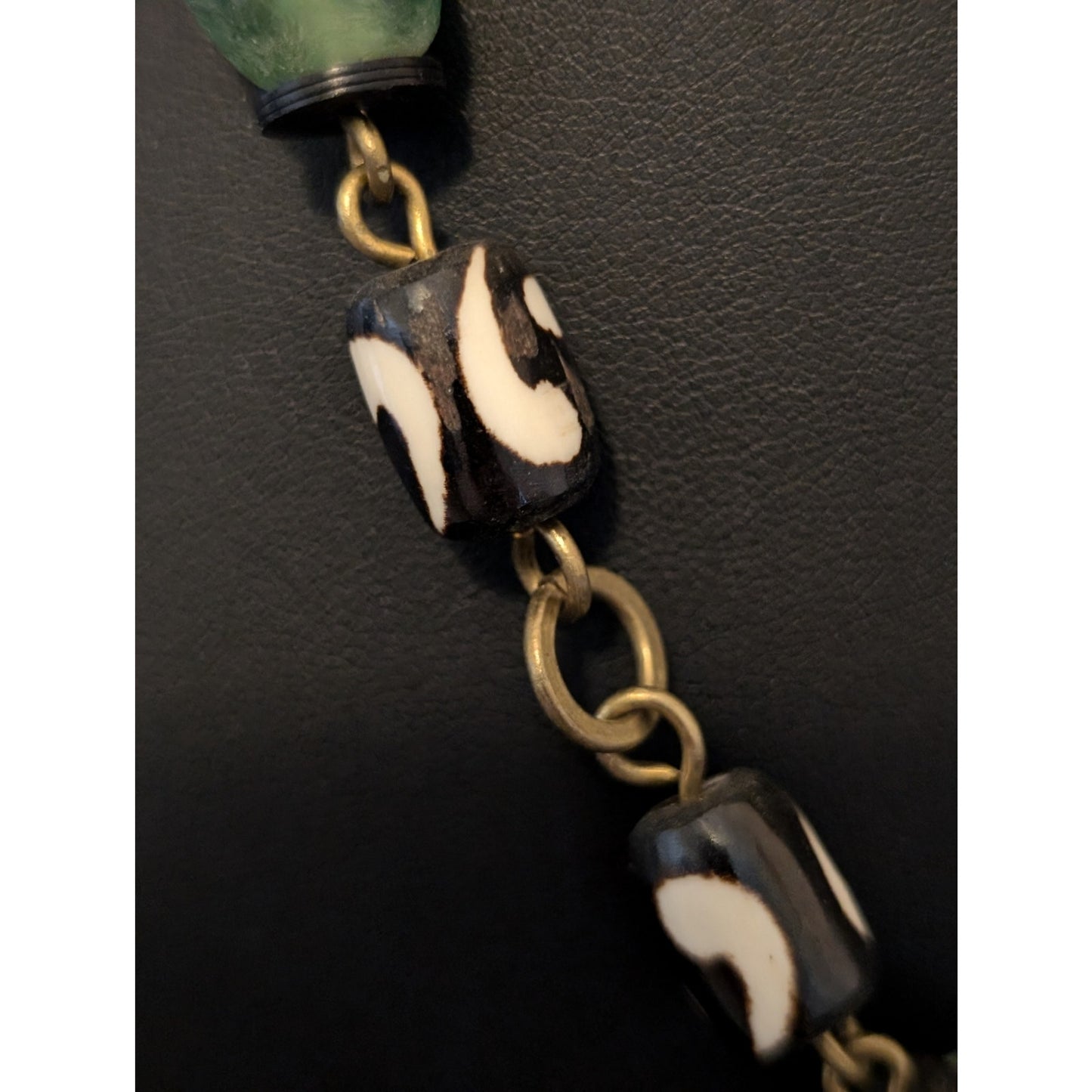 Vintage 1960's Polymer Clay & Glass Bead Artisan Handcrafted Necklace